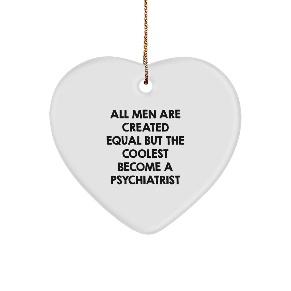 Christmas Unique Gift for Her Cute Psychiatrist Heart Ornament Present - Image 1