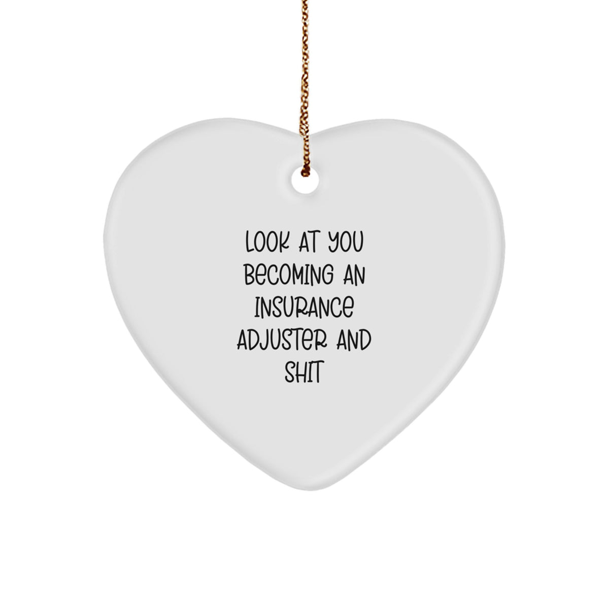 Insurance Adjuster Heart Ornament Christmas Idea for Coworkers Gift - Image 1