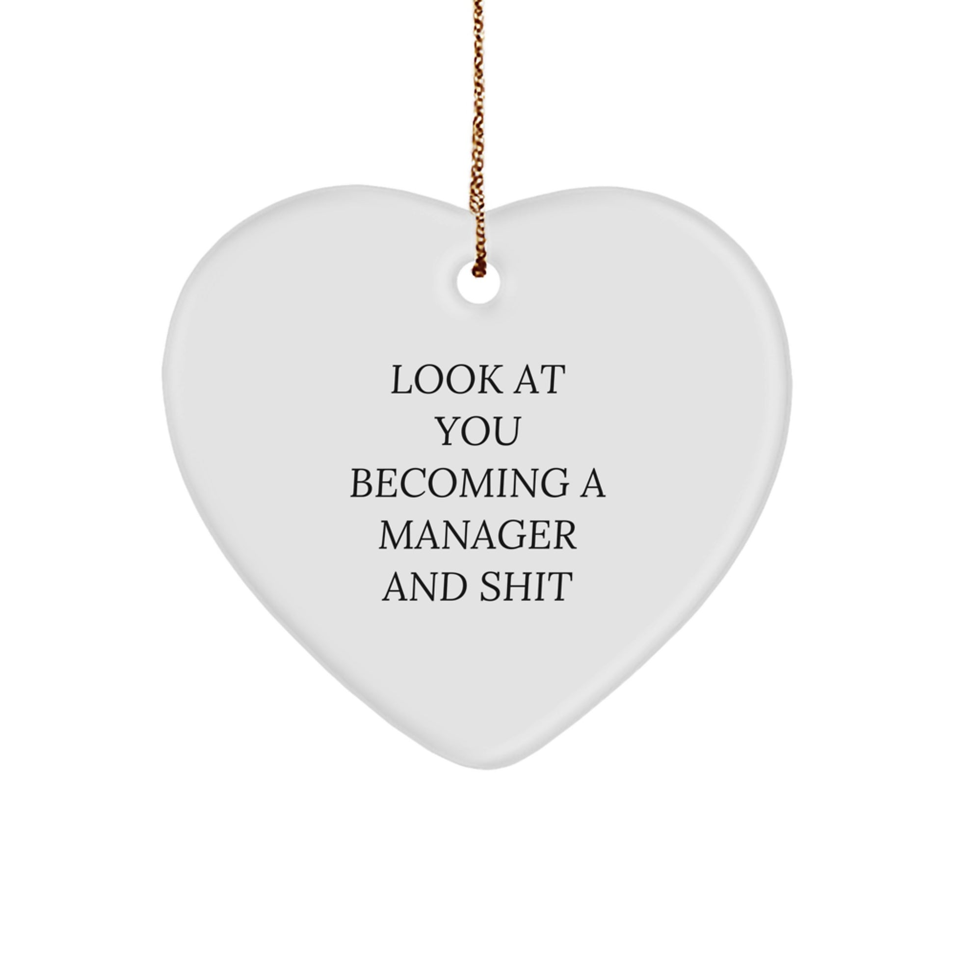 A Funny Manager Gift, Heart Ornament Look At You Becoming A Manager And Shit, Gifts for Him from Friends - Image 1