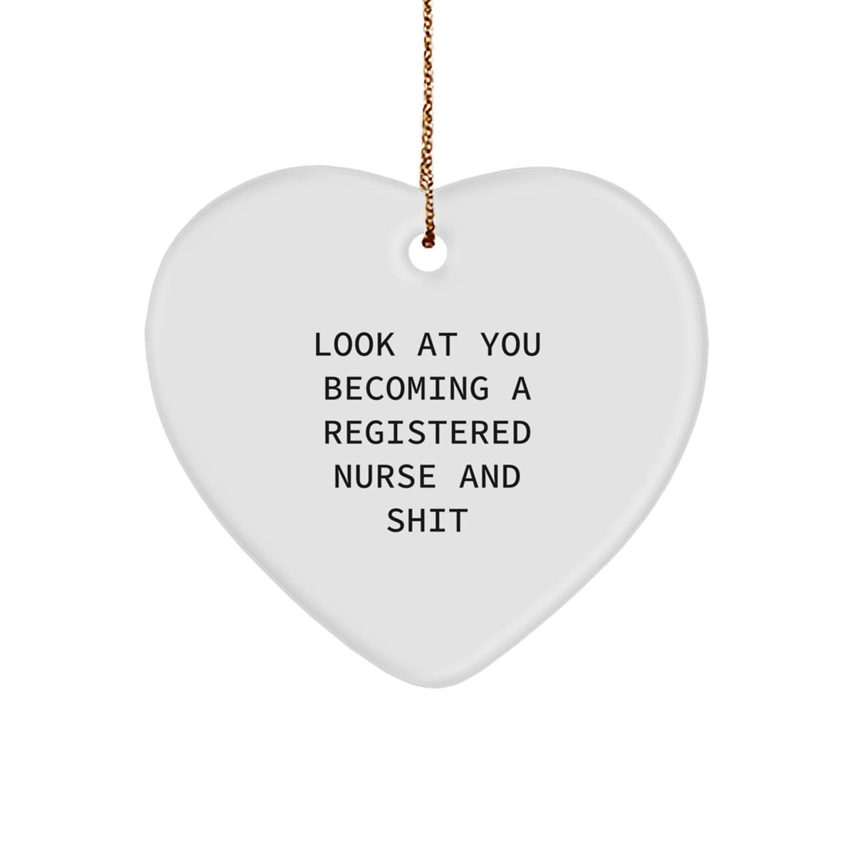 Christmas Gift for Her Registered Nurse Heart Ornament Present - Image 1