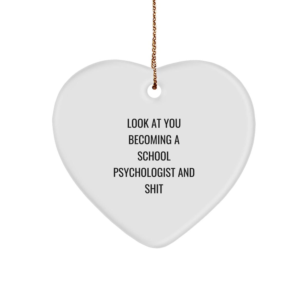 Christmas Gift for Her School Psychologist Heart Ornament Present - Image 1