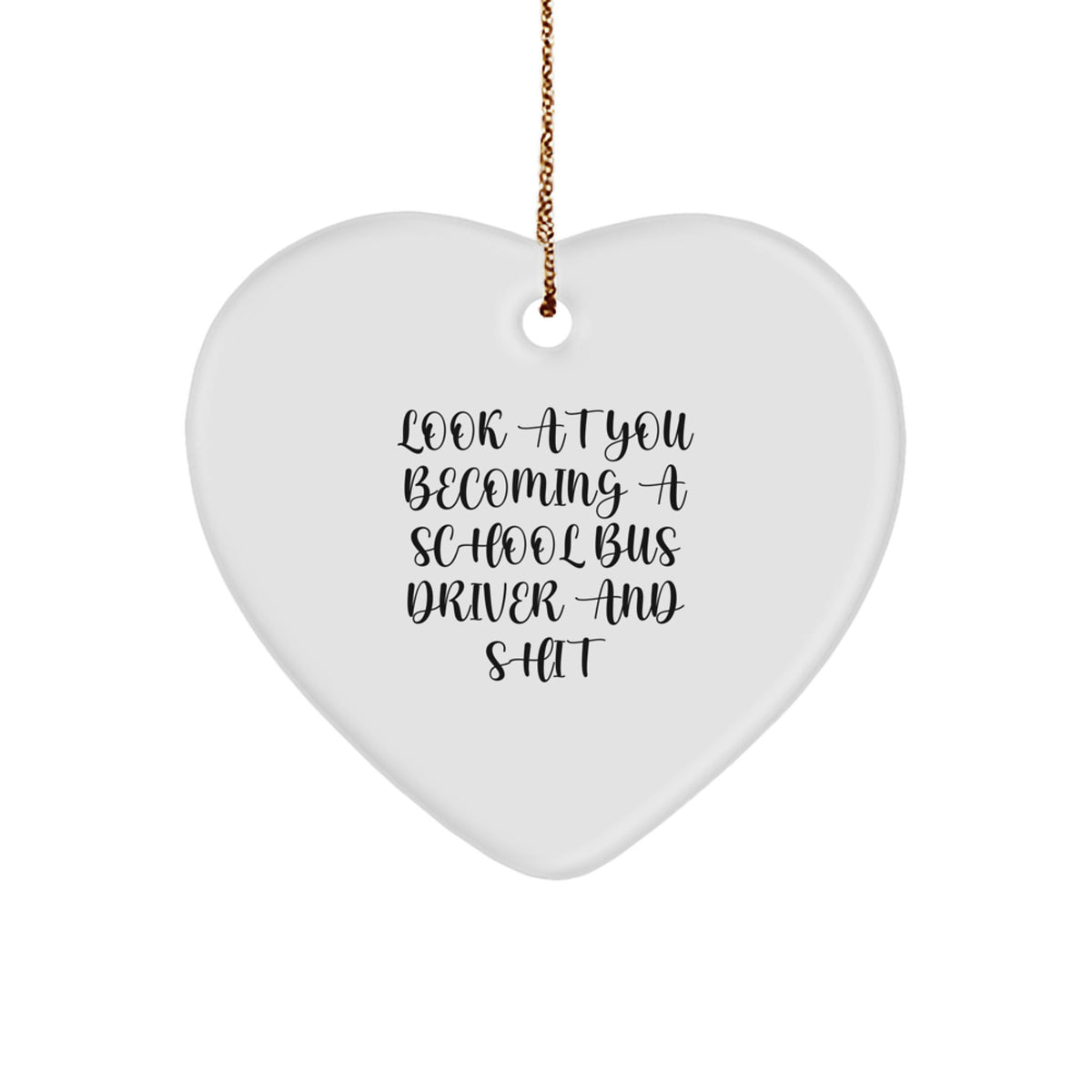 School Bus Driver Heart Ornament for a Best Friend Companion Gift - Image 1