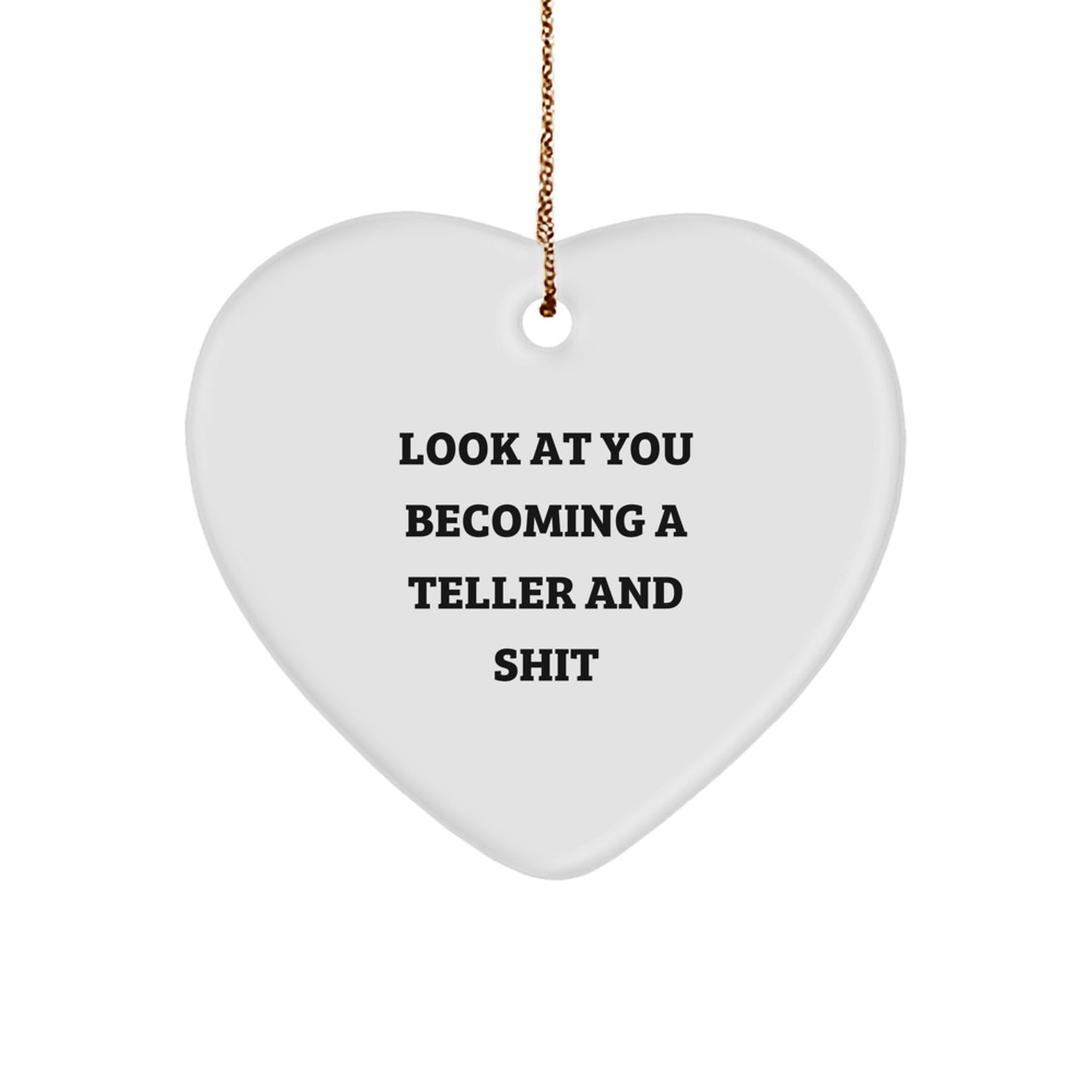 Funny Teller Heart Ornament Gifts for Teller, Men, Women, Friends, Coworkers, Family, Christmas Unique Gifts from Men - Image 1
