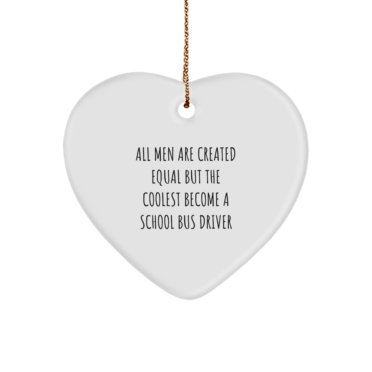 For Him Keepsake School Bus Driver Heart Christmas Ornament Gift - Image 1
