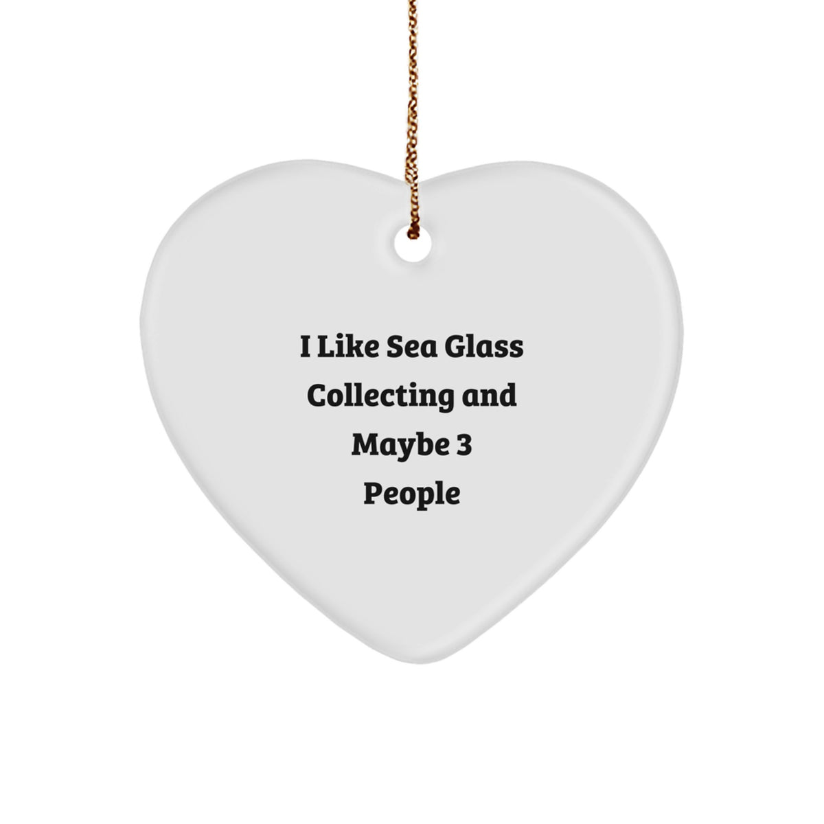 Playful Sea Glass Collecting Heart Ornament Christmas Gift for Coworkers - Image 1