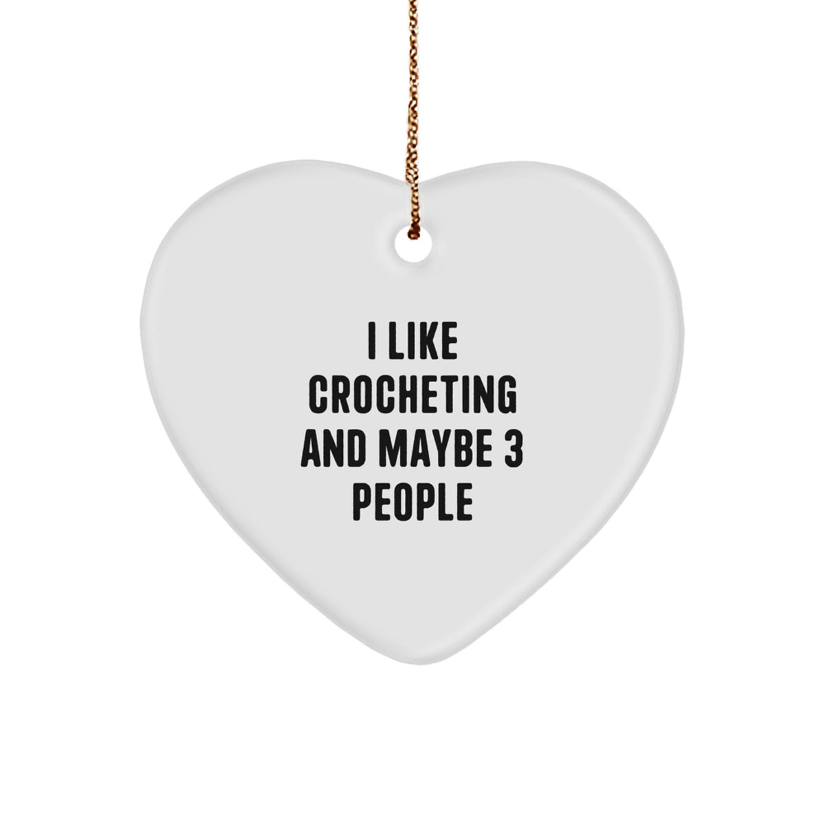 Crocheting Keepsake Christmas Ornament for Him Gift – Heart with Gold - Image 1