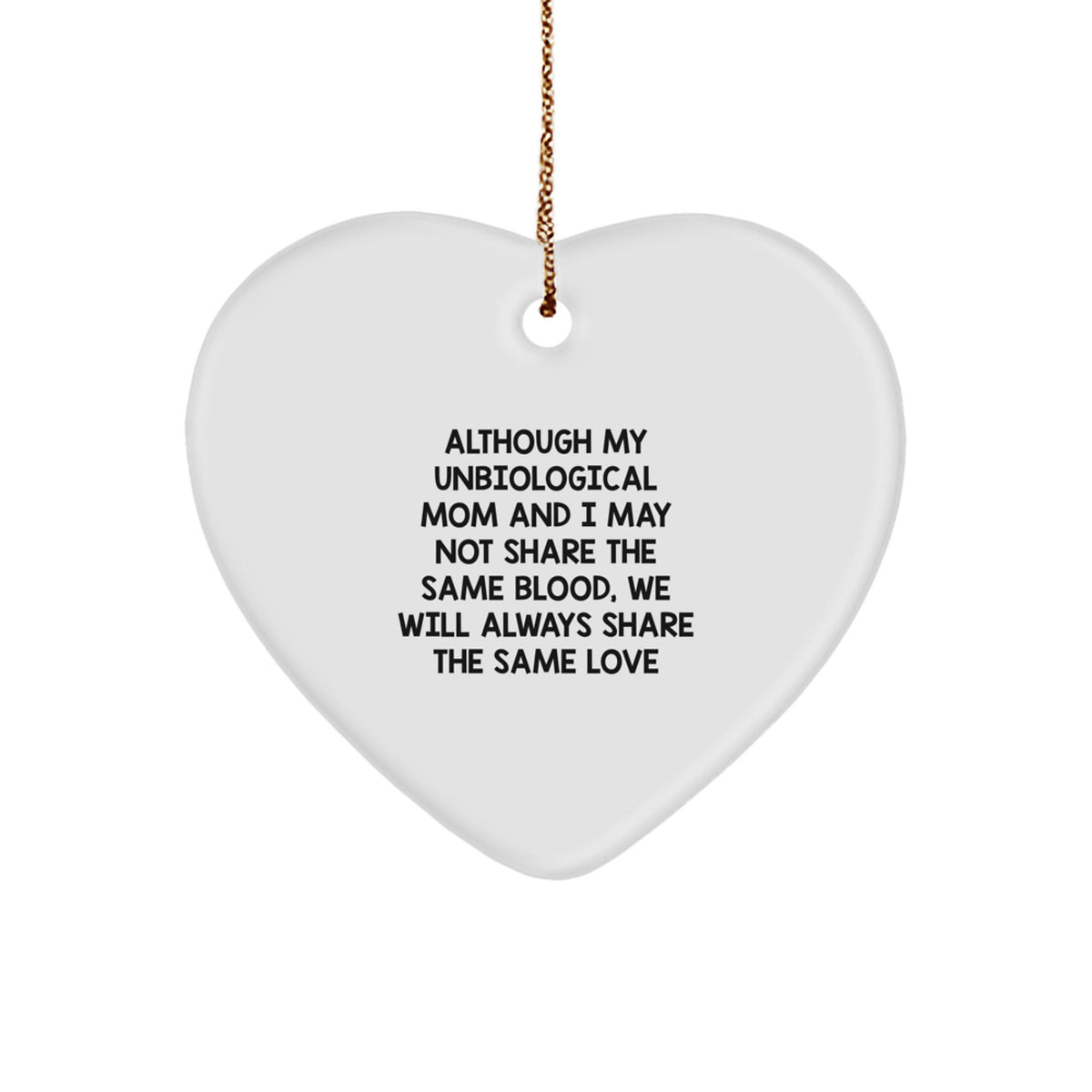 Christmas Gift Heart Ornament for an Aunt - Unbiological Mom Love - Image 1