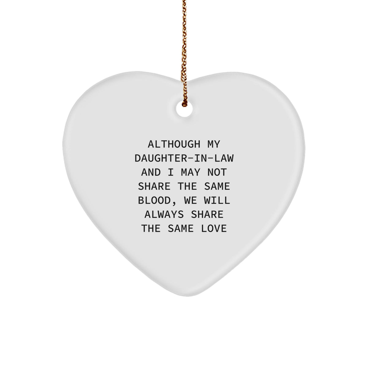 Christmas Gift for Her Daughter-in-Law Heart Ornament Present - Image 1