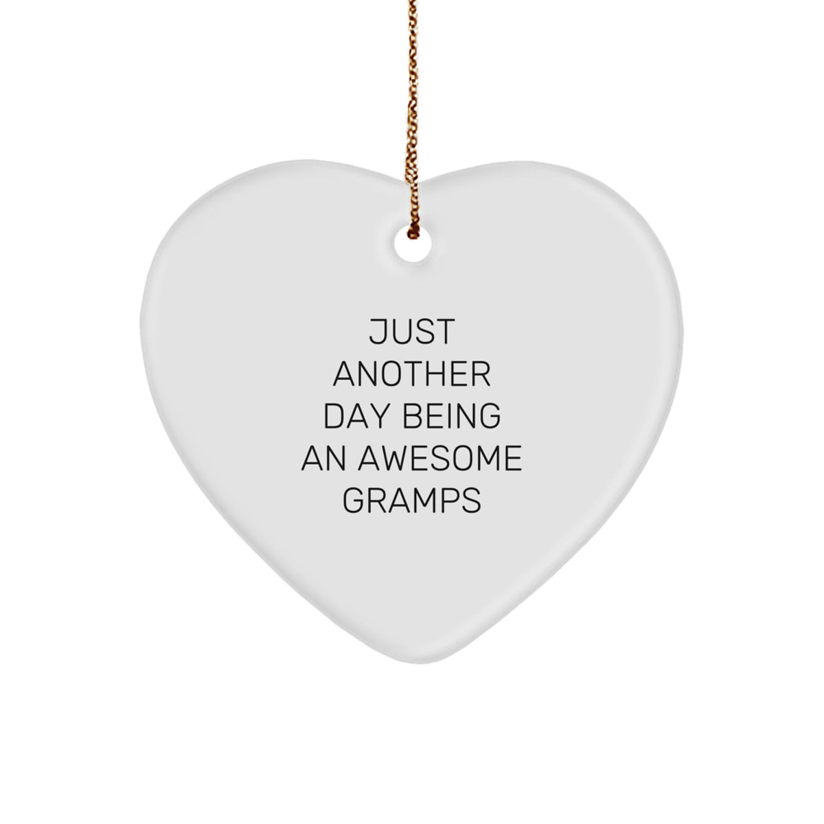 Gramps Keepsake Christmas Ornament for Him Gift – Heart-Shaped White - Image 1