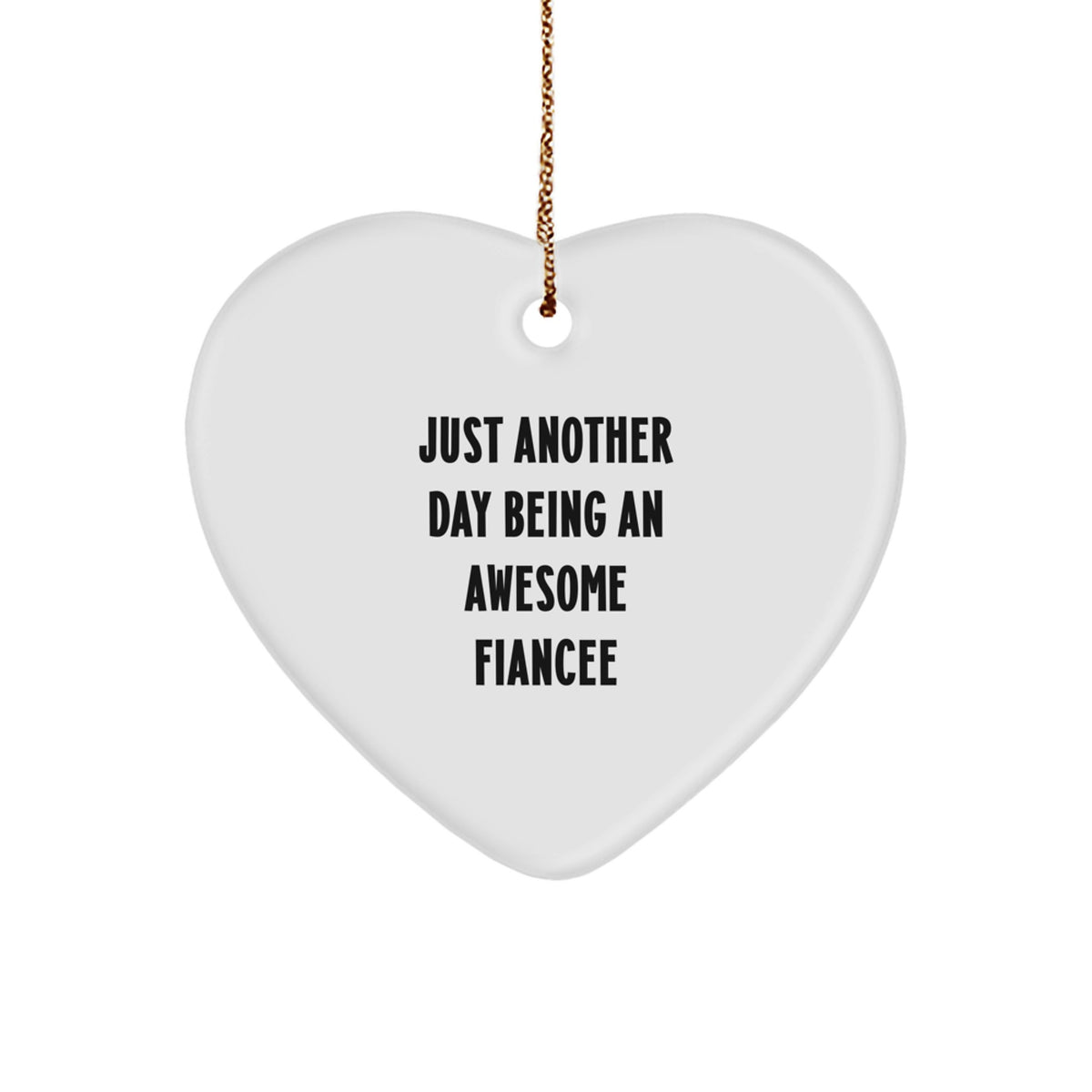 Christmas Gift for Her Fiancee Heart Ornament Holiday Present - Image 1