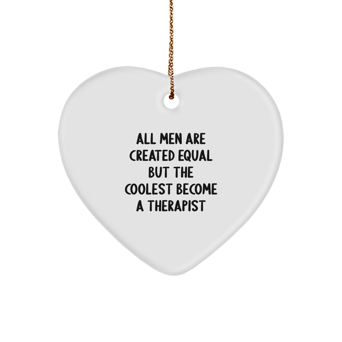 Therapist Keepsake Heart White Christmas Ornament for Him Gift - Image 1