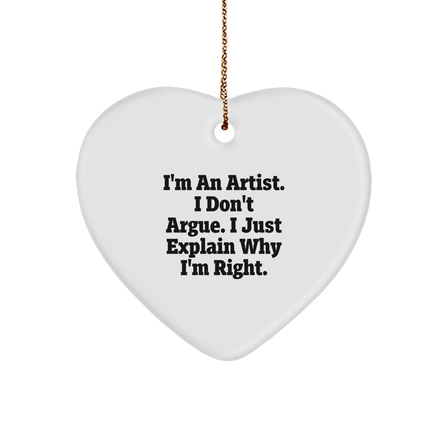 Funny Artist Heart Ornament Gifts from Men to Artist Friends for Christmas Unique Decorations - Image 1