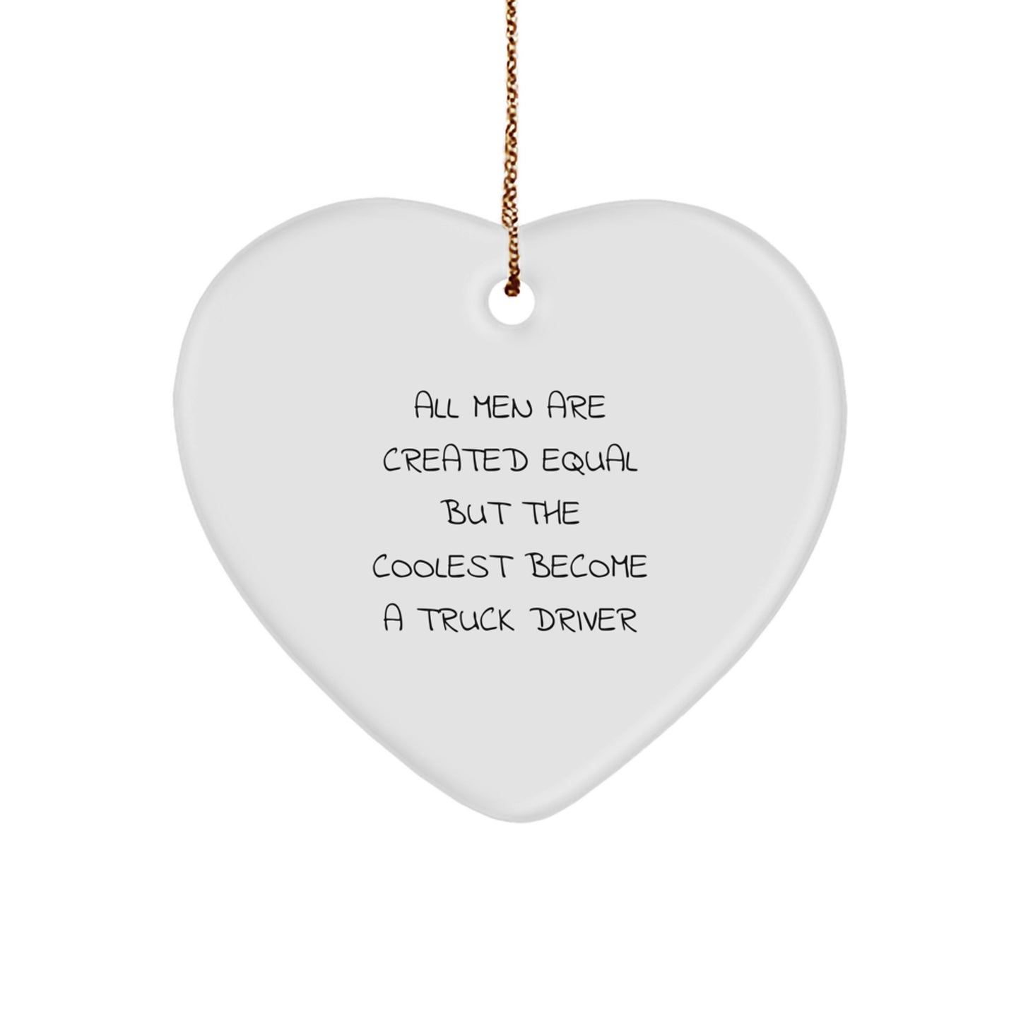 Funny Truck Driver Gifts from Family and Friends for Men, Heart Ornament for Christmas Unique Presents - Image 1