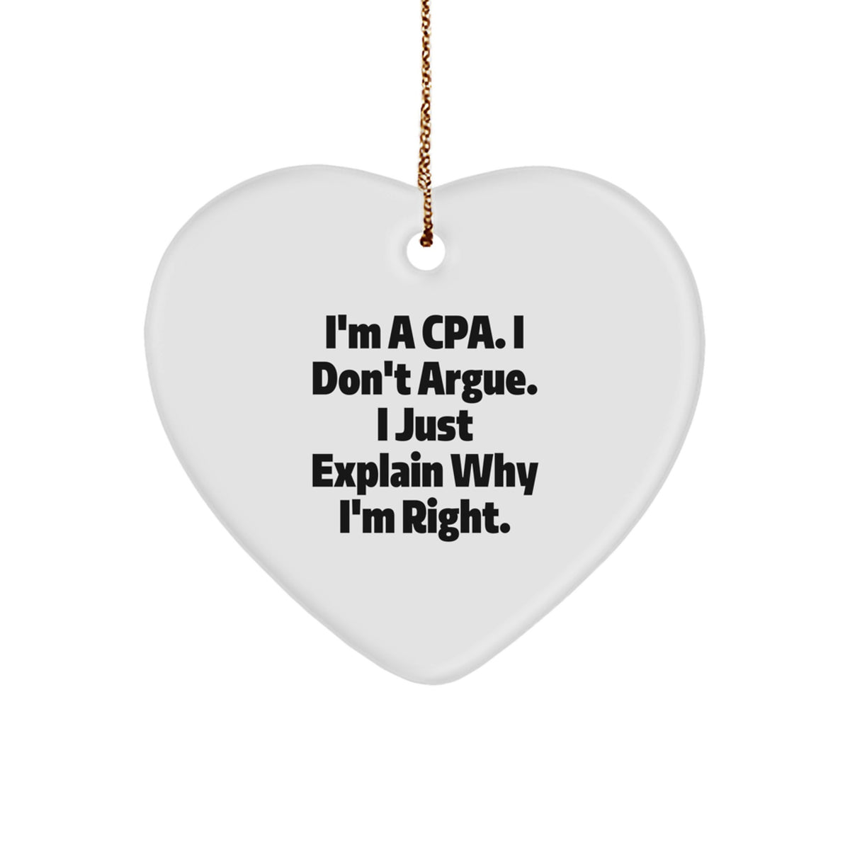 Cpa Heart Ornament Christmas Gift for a Best Friend Companion - Image 1