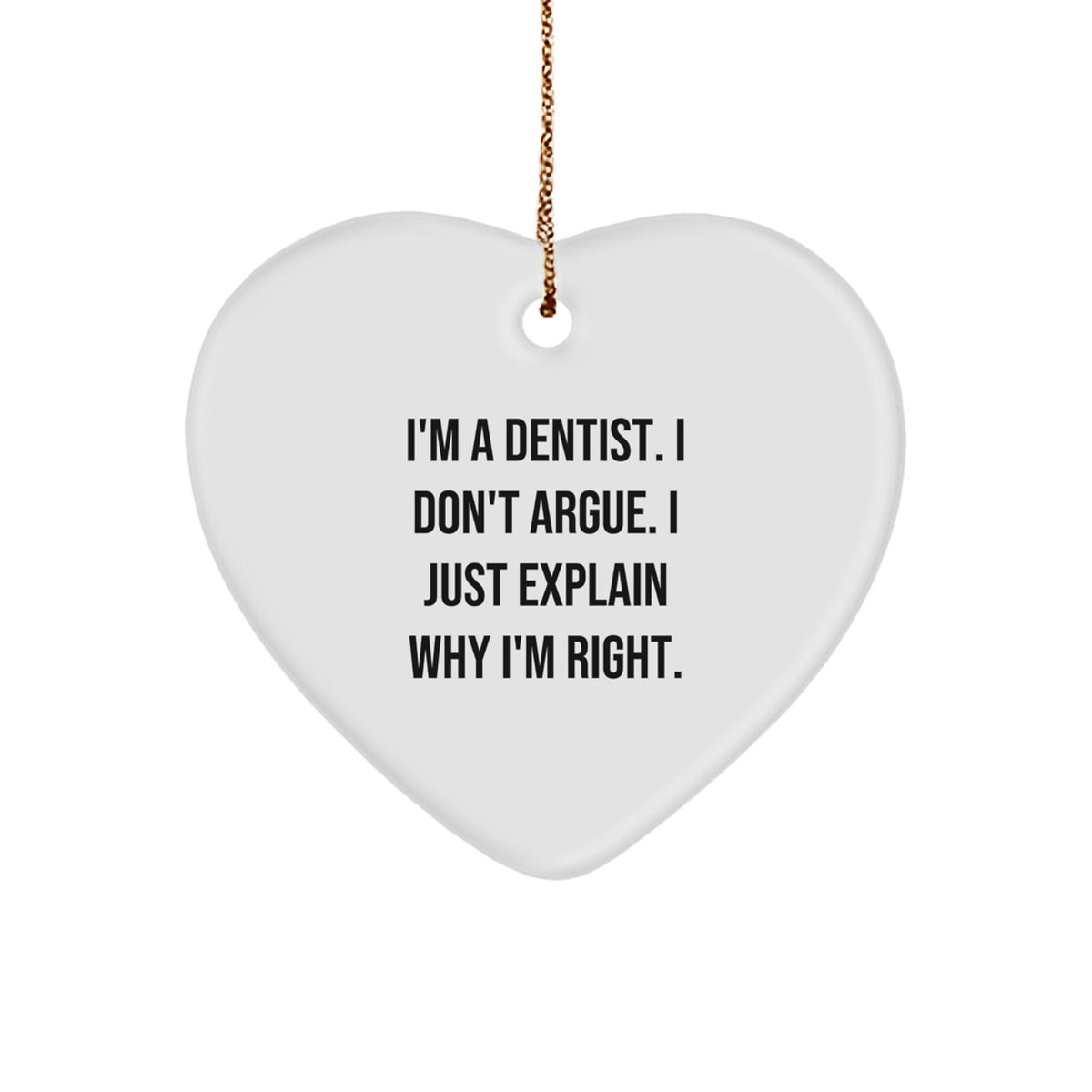 Durable MDF Dentist Heart Ornament Christmas Gift for Coworkers Idea - Image 1