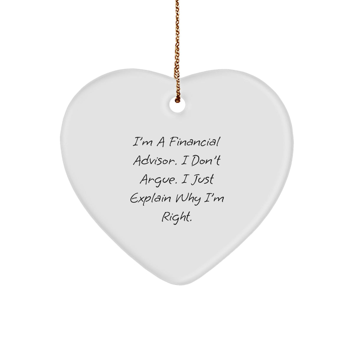 Christmas Gift for Her Heart Ornament – Financial Advisor Quote Present - Image 1