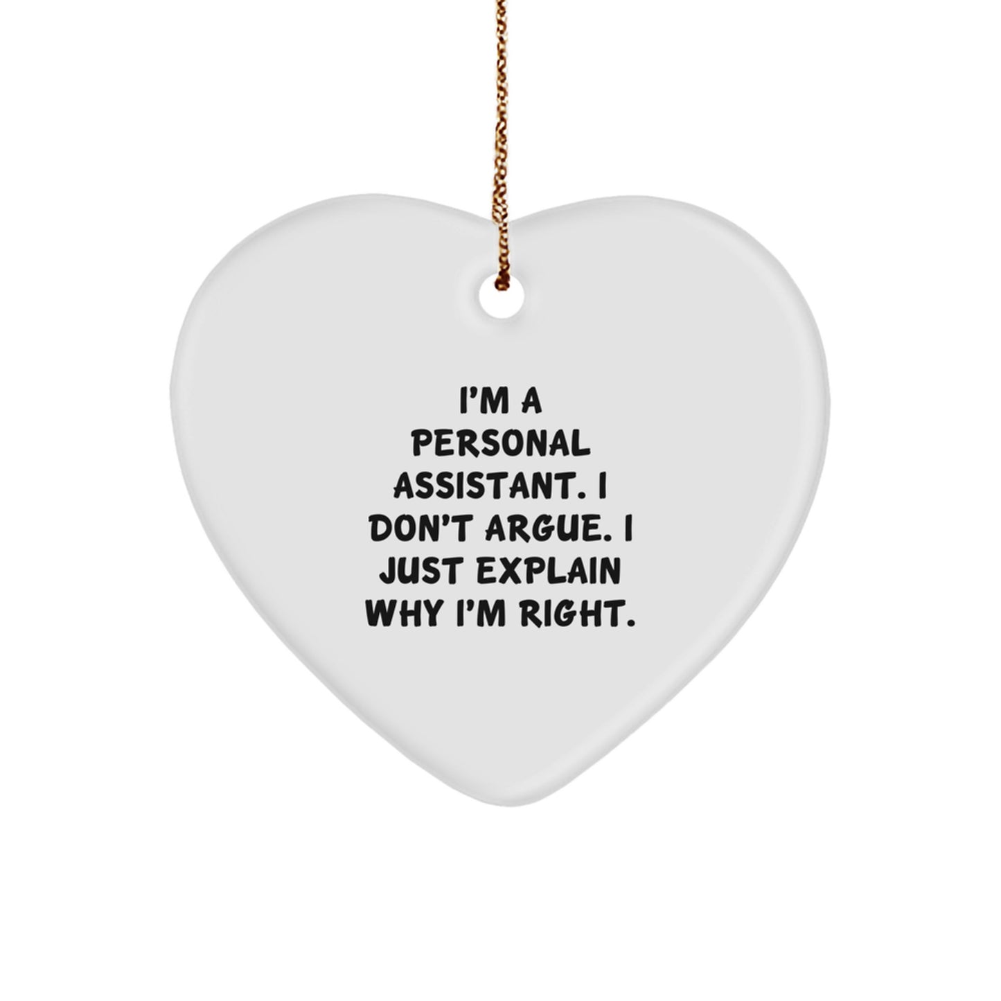Funny Personal Assistant Heart Ornament Gifts from Friends to Personal Assistant, Christmas Unique Gifts for Men - Image 1