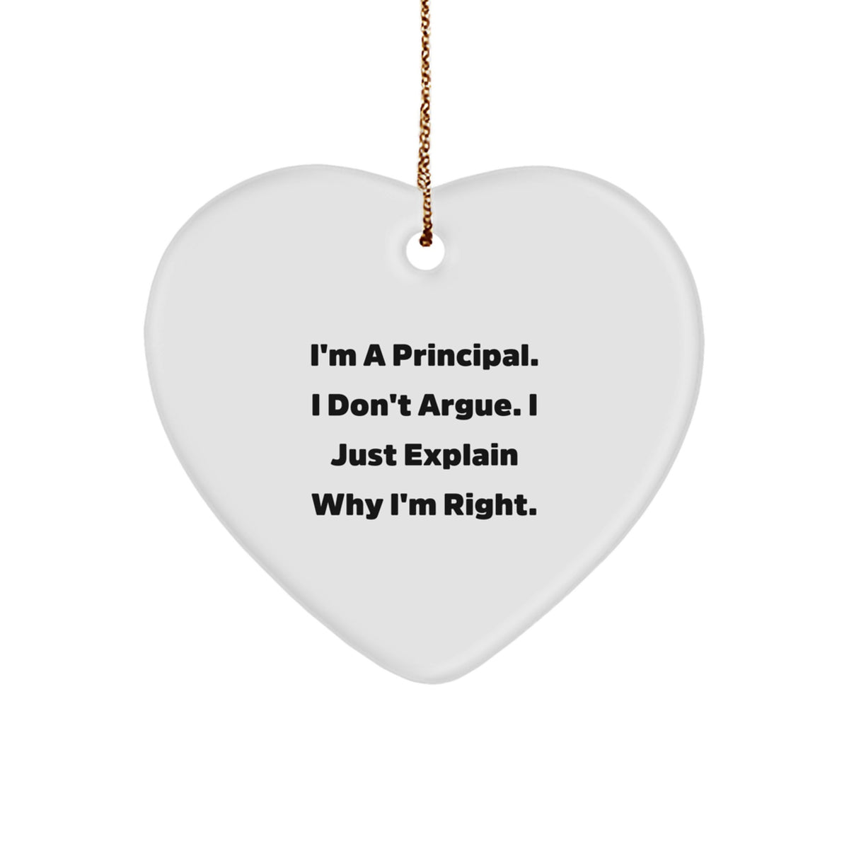 Principal Keepsake Christmas Ornament for Him Gift Heart Shaped - Image 1