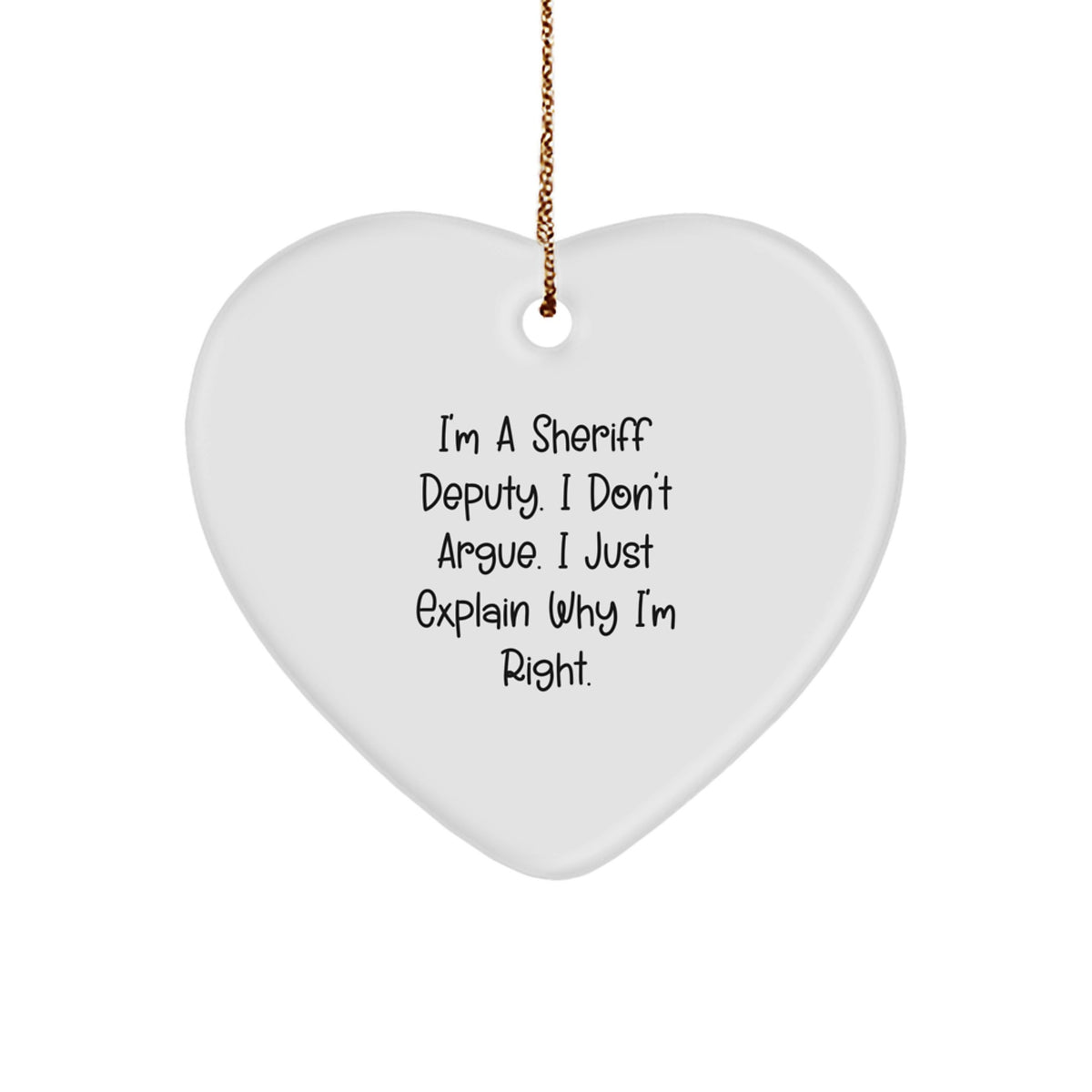Sheriff Deputy Heart Ornament Christmas Gift for Kids Favorite - Image 1