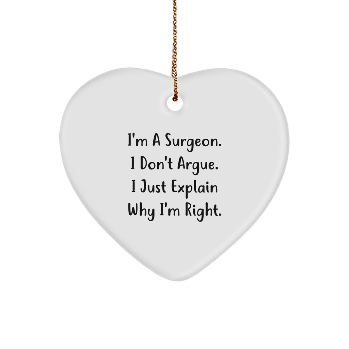 Funny Surgeon Gifts from Men to Friends - Heart Ornament for Surgeons with Christmas Unique Gifts - Image 1