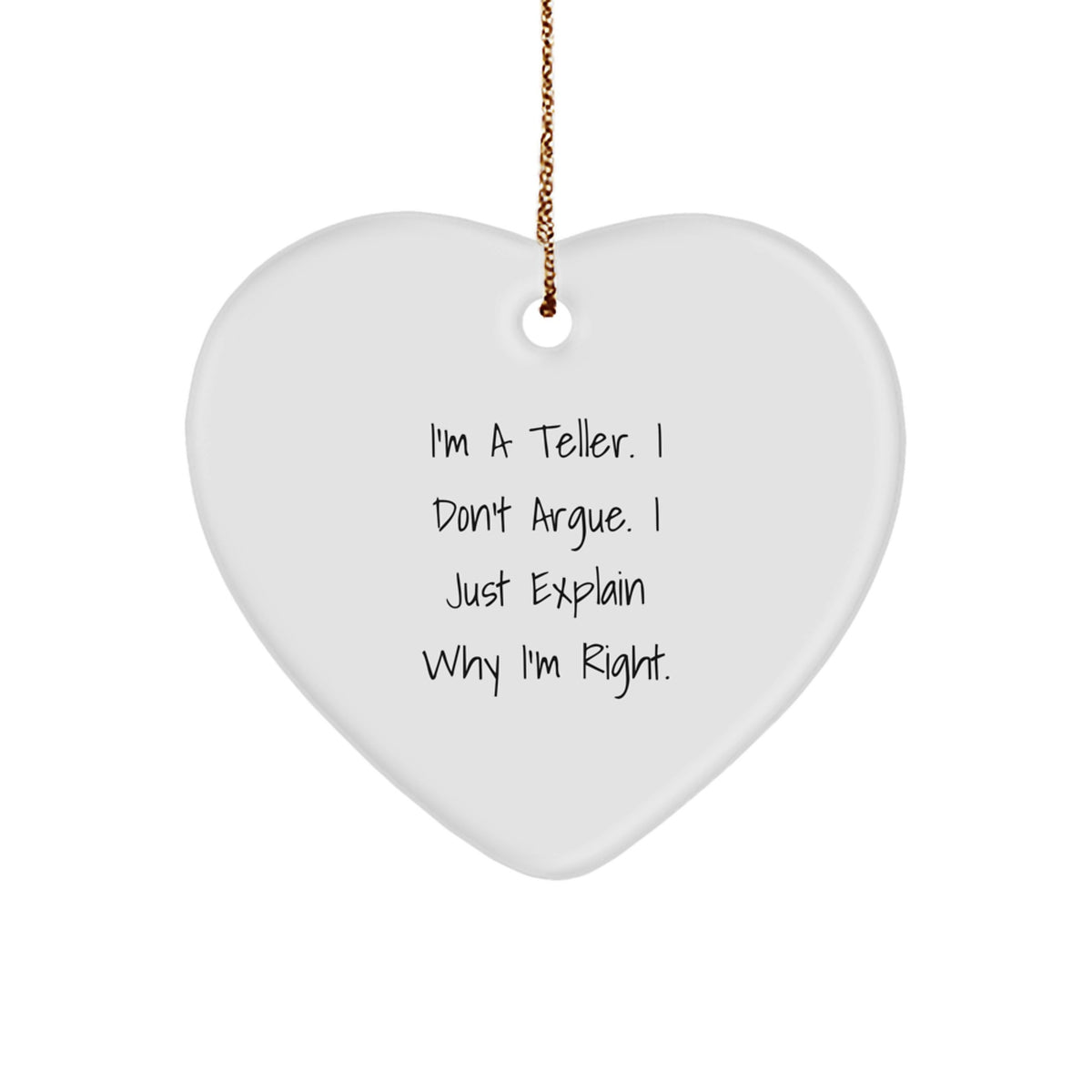 Christmas Gift Teller Heart Ornament for Her Present - Image 1