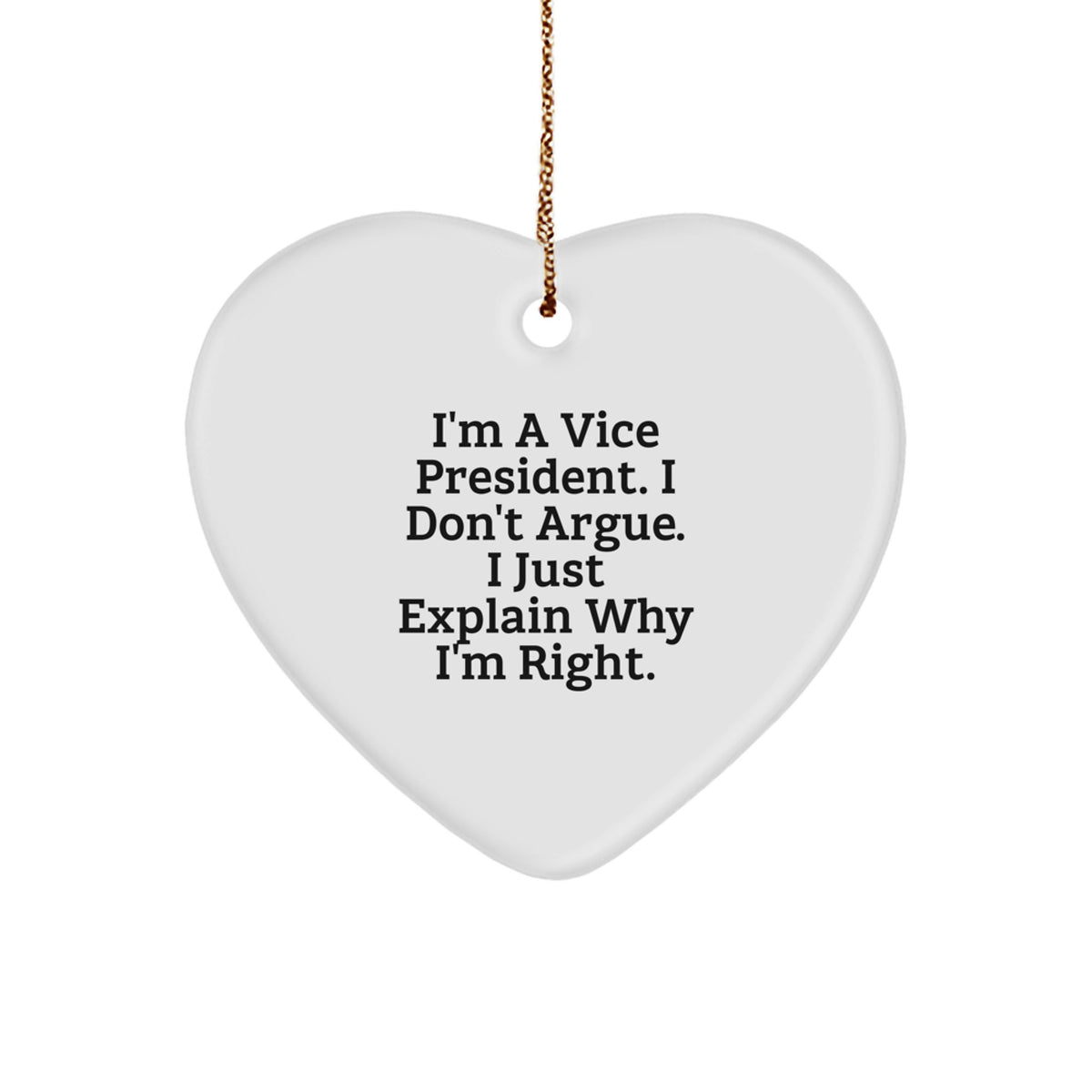 Heart Christmas Ornament Gift Assertive Tone, Vice President Keepsake - Image 1