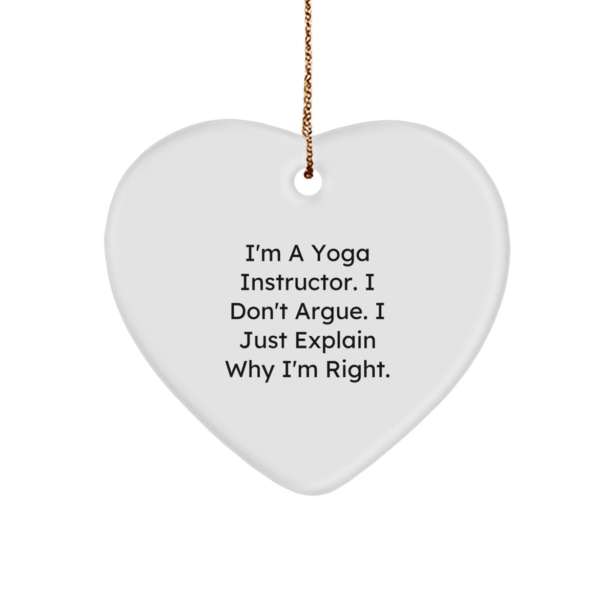 Christmas Gift for Her Yoga Instructor Heart Ornament Present - Image 1