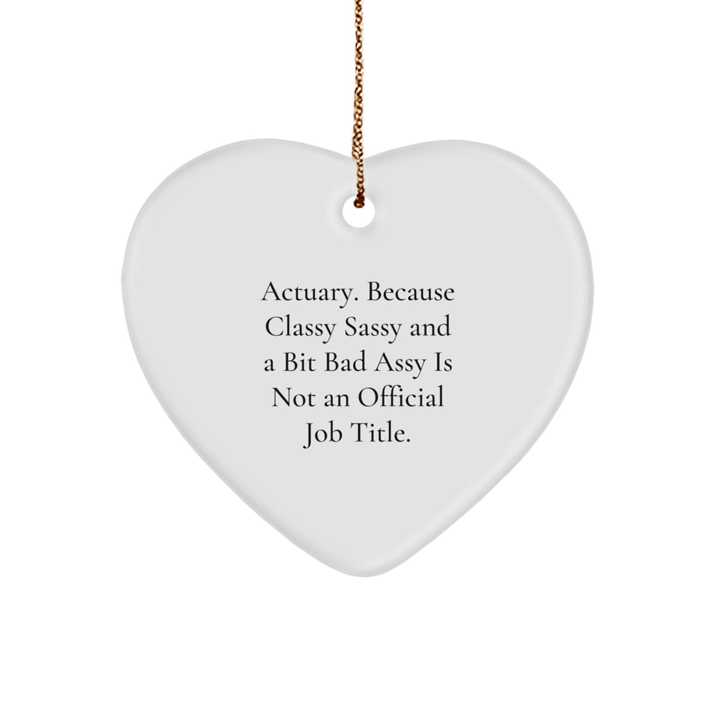 Actuary Gifts Funny Heart Ornament, Funny Actuary Quote Gifts, Christmas Unique Gifts from Friends to Actuary - Image 1