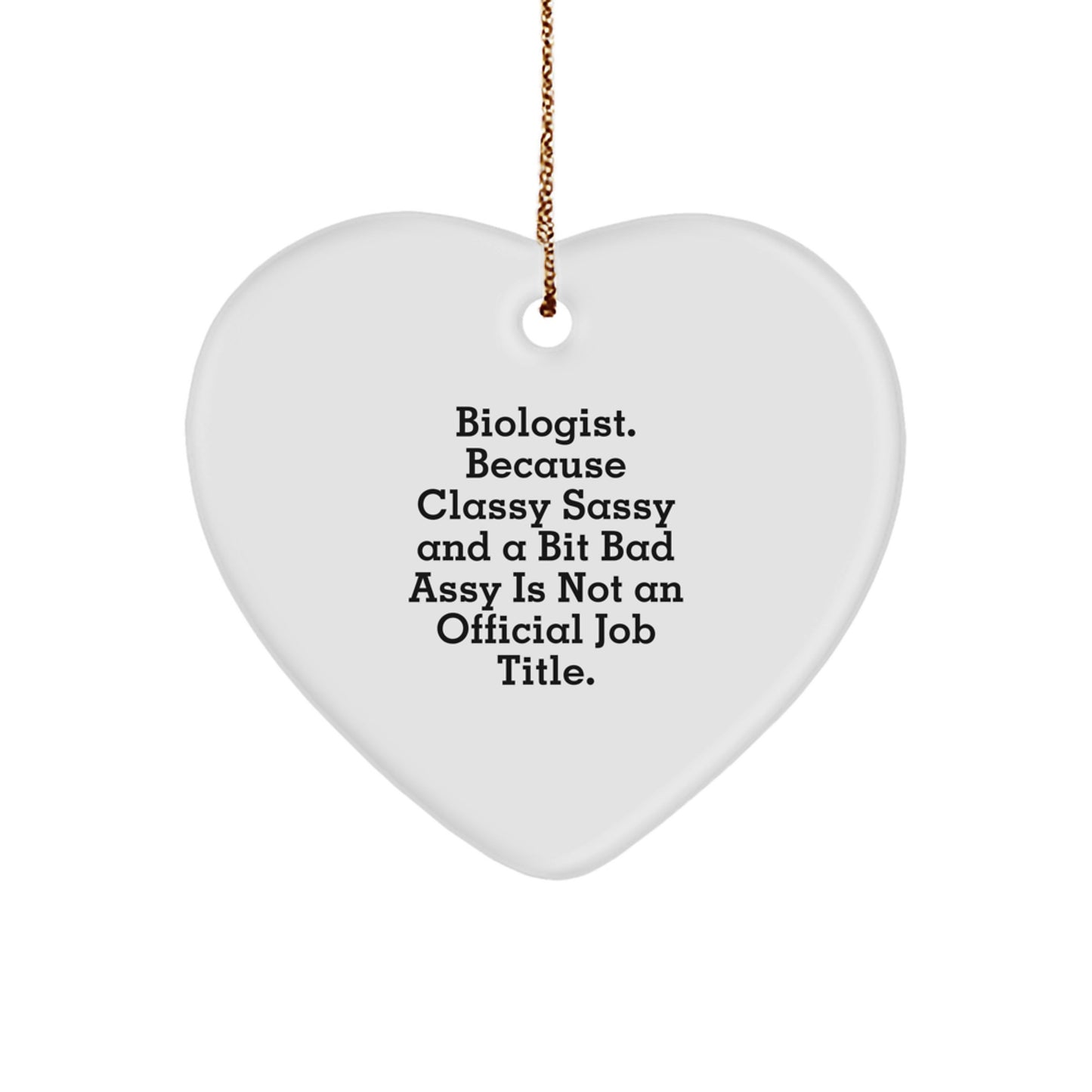 Funny Biologist Gifts from Men to Women Christmas Unique Heart Ornament, Biologist Gifts for Him Her Friends Coworkers Family - Image 1