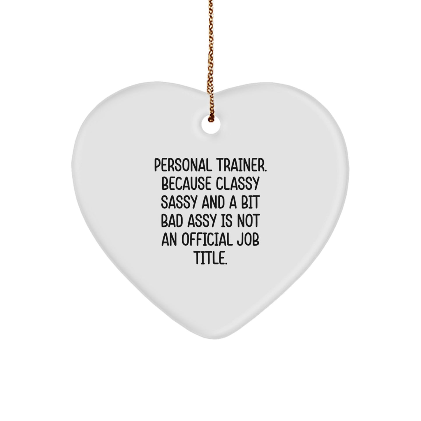 Funny Personal Trainer Gifts for Men - Heart Ornament with Sublimation Printing, White Color, Christmas Unique Gifts from Friends, Coworkers, Family - Image 1