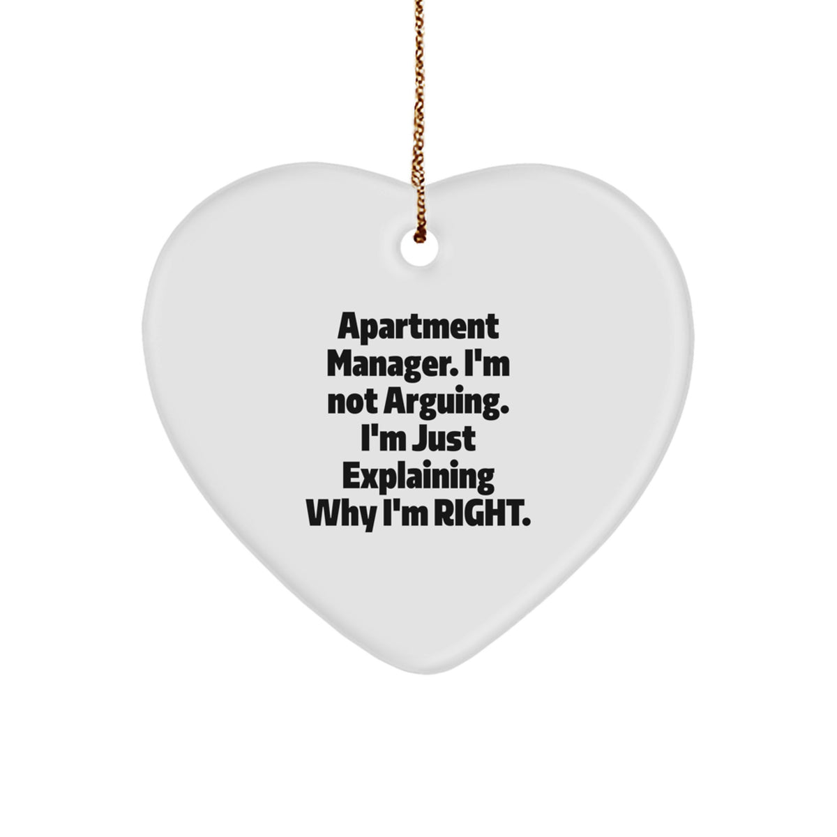 Christmas Gift for Her Apartment Manager Heart Ornament Present - Image 1