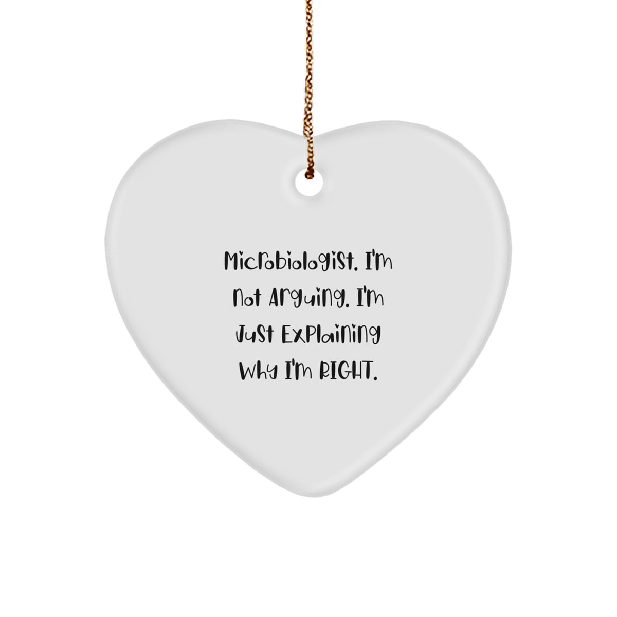 Quirky Microbiologist Heart Ornament Novelty Christmas Gift for Friends - Image 1