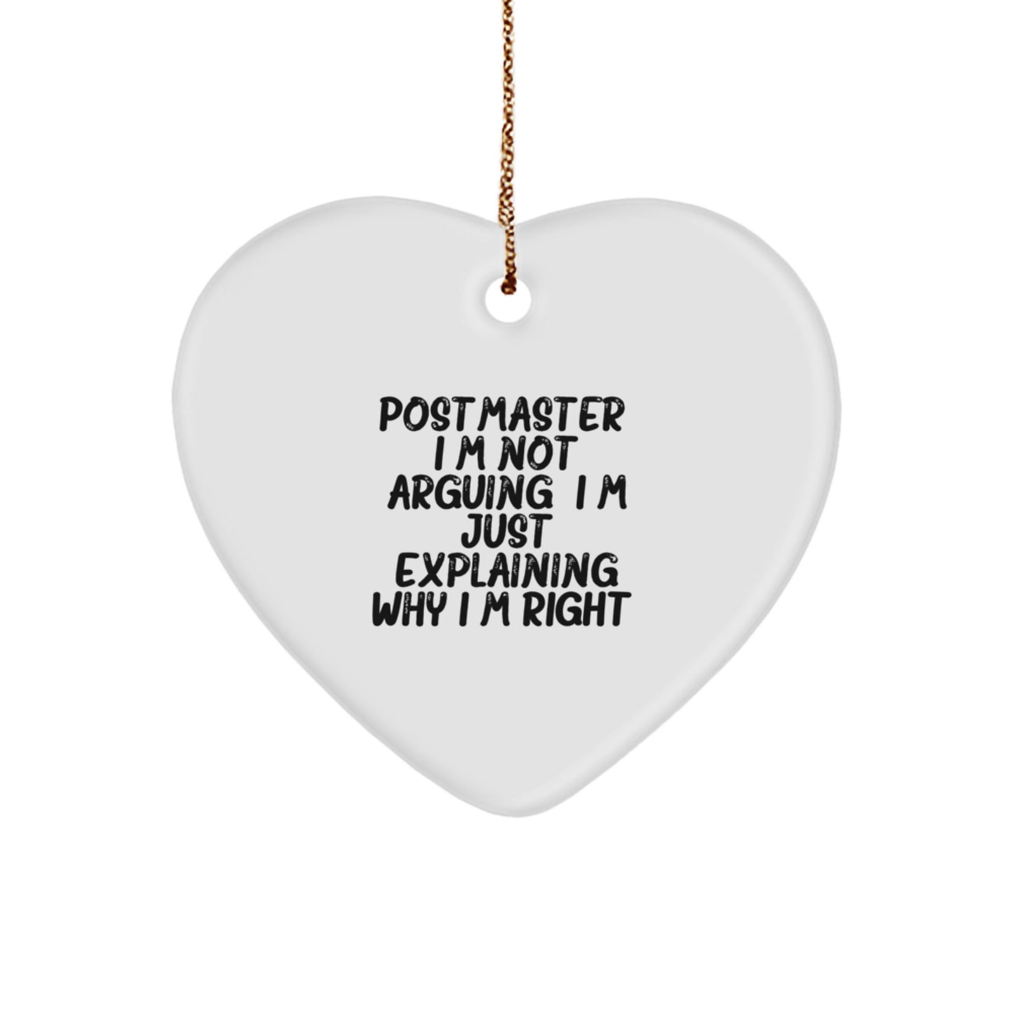 Funny Postmaster Gifts from Friends, Unique Heart Ornament for Postmaster, Christmas Unique Gifts for Postmaster - Image 1