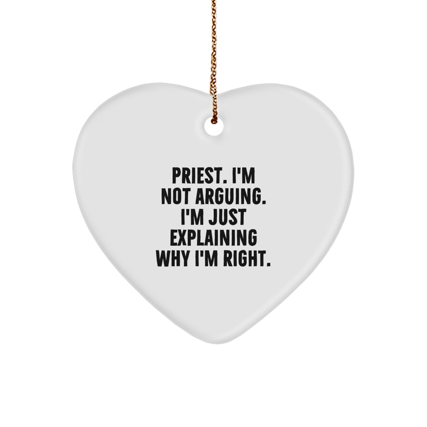 Funny Priest Gifts from Friends for Men - Heart Ornament Christmas Unique Presents - Image 1