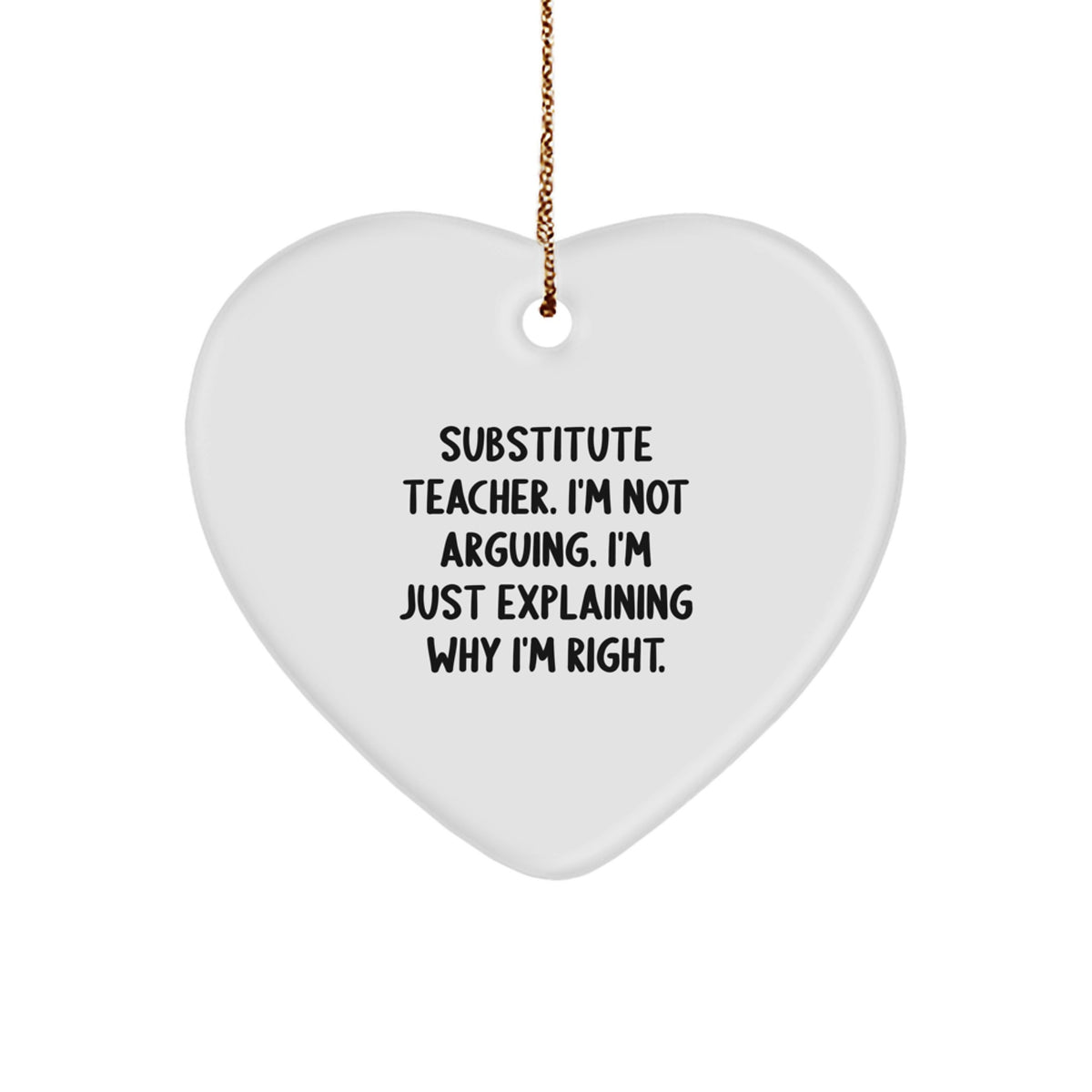 Substitute Teacher Christmas Ornament Gift for Coworkers Idea - Image 1