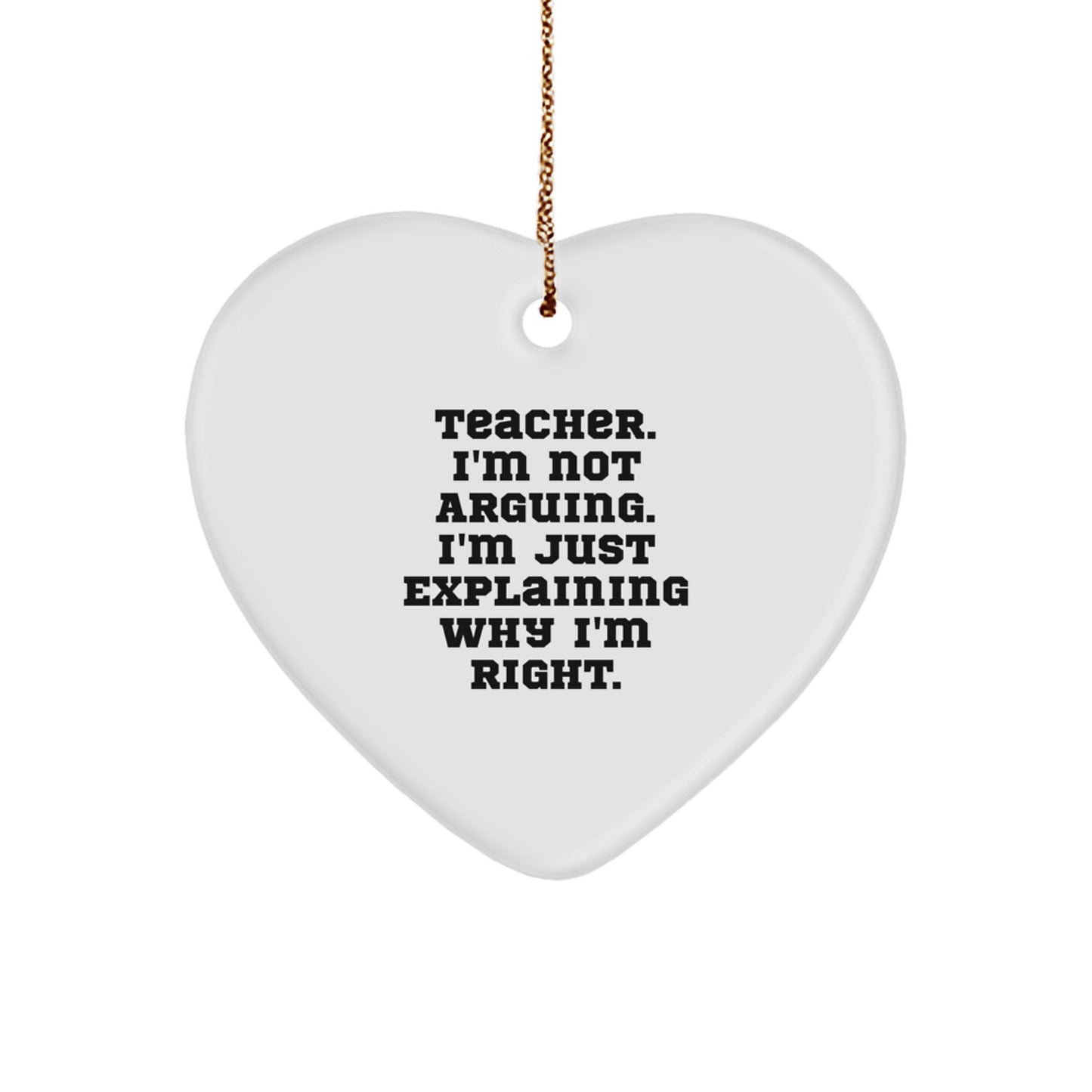 Funny Teacher Gifts from Men, Heart Ornament with Inspirational Quote, Gifts for Teacher, Christmas Unique Gifts - Image 1
