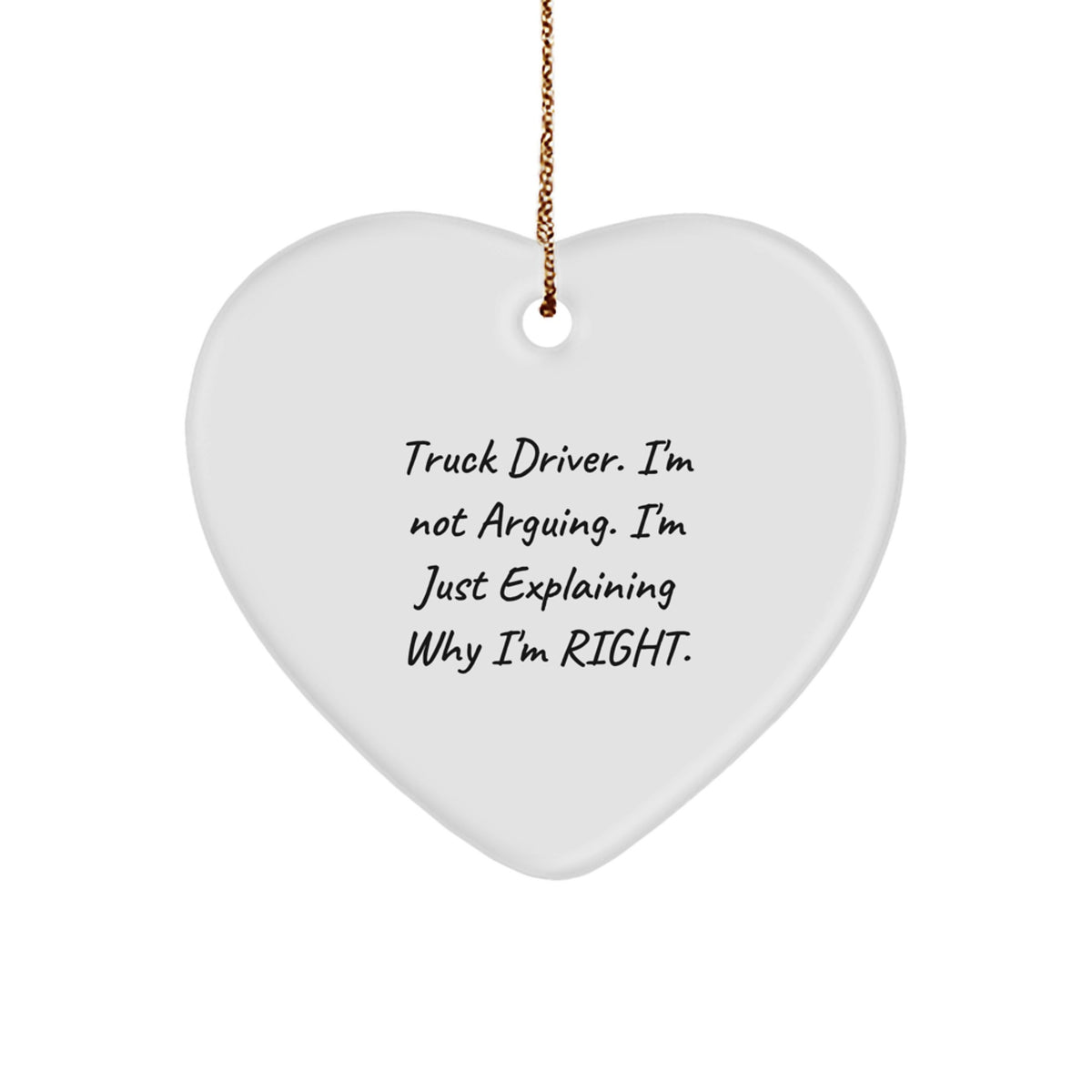 Christmas Gift Truck Driver Keepsake Heart Ornament for Her - Image 1