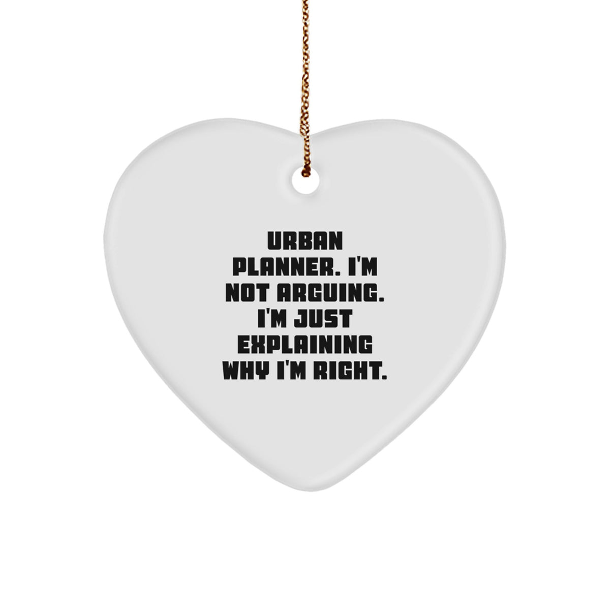 Colleague Companion Urban Planner Heart Ornament Christmas Unique Gift - Image 1