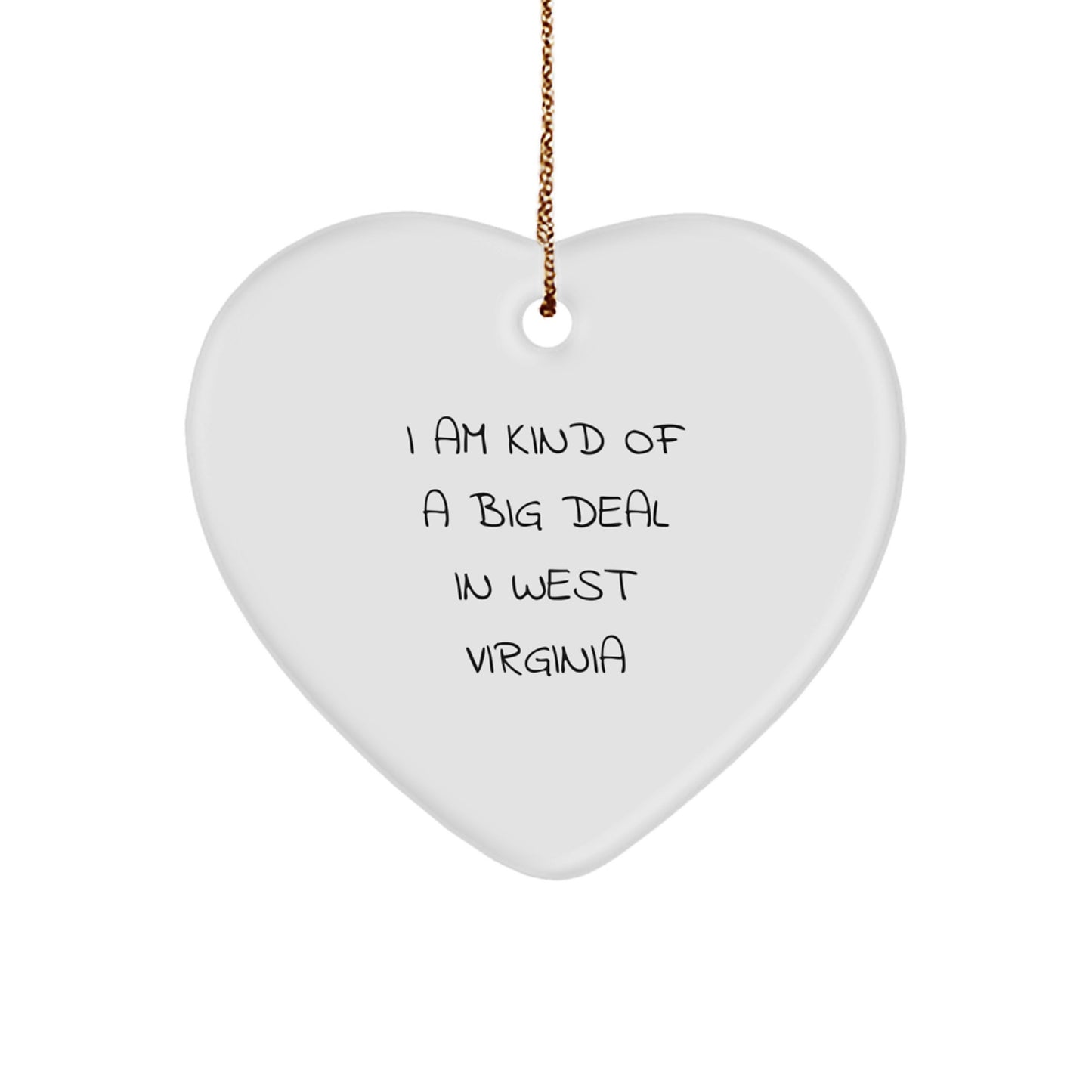 Funny West Virginia Heart Ornament Gifts from Friends and Family for Christmas Unique - Image 1