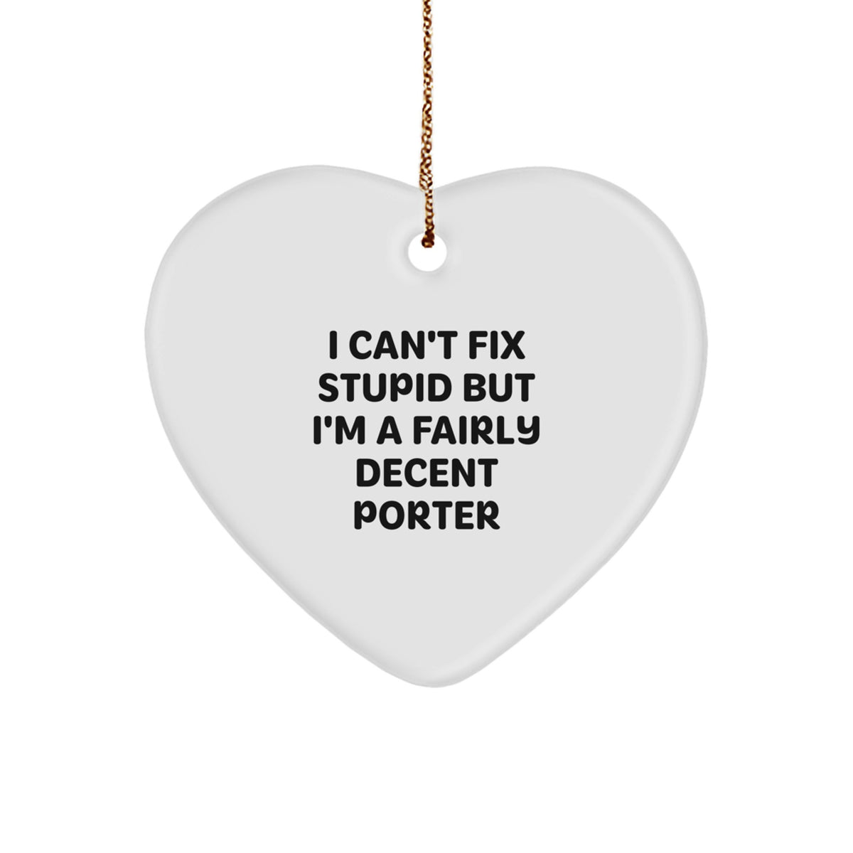 Porter Heart Christmas Ornament Lightweight for Coworkers Idea Gift - Image 1