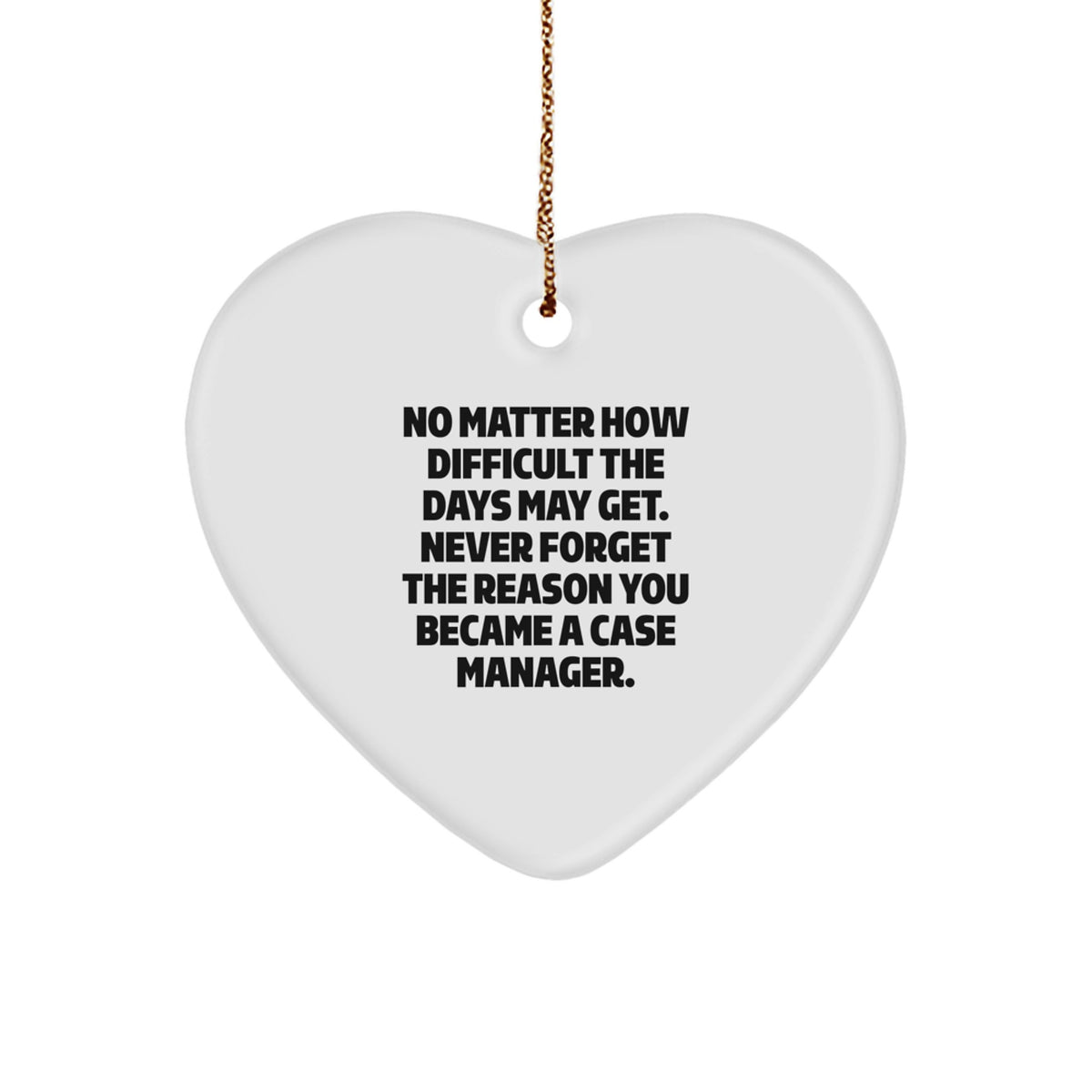 Heart Christmas Ornament Gift Inspiring Case Manager Keepsake for Kids - Image 1