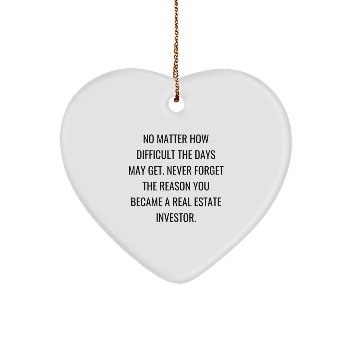 Christmas Gift for Her Real Estate Investor Heart Ornament Present - Image 1