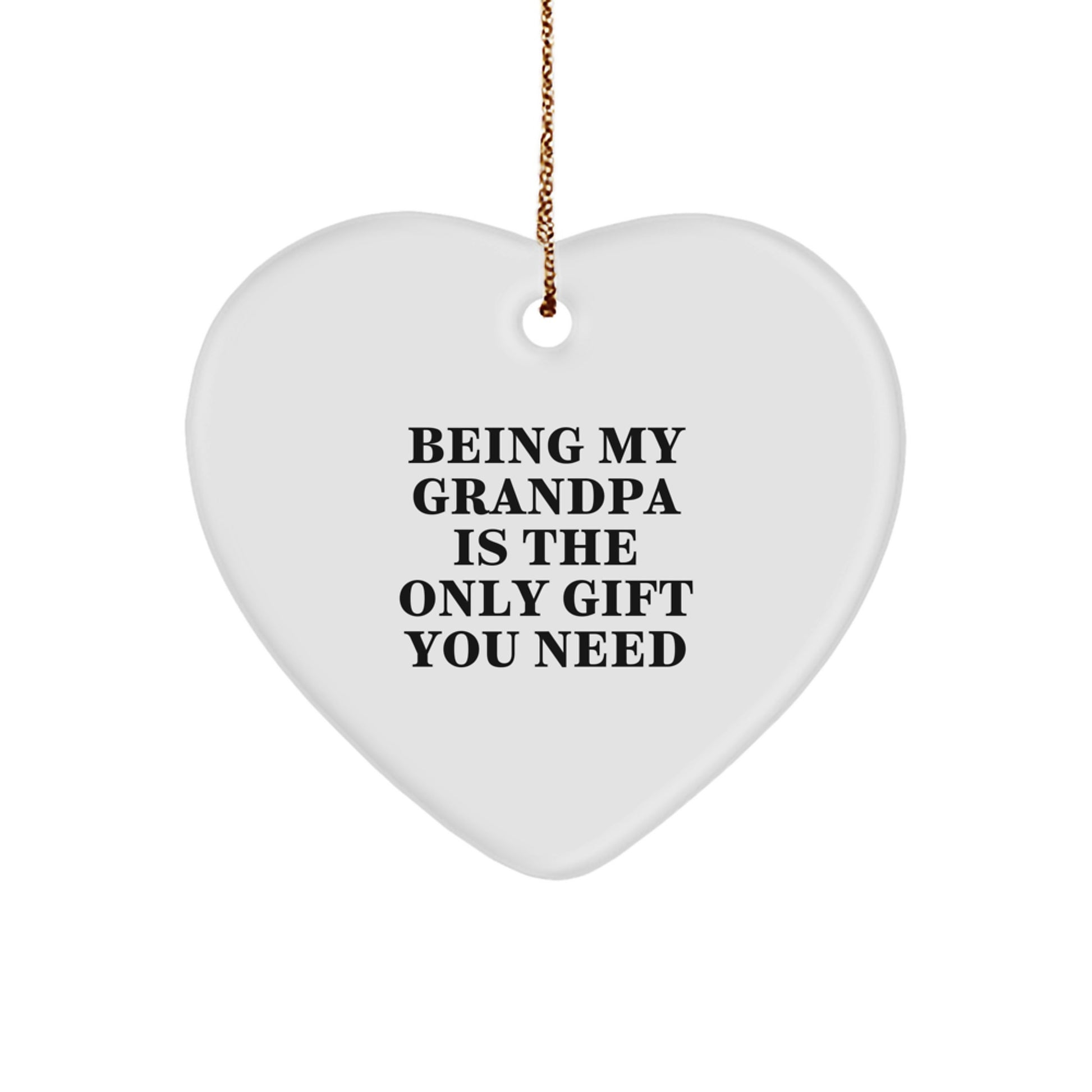 Grandpa's Heart: Funny Gifts from Family for Being My Grandpa Is The Only Gift You Need, Heart Ornament for Christmas - Image 1