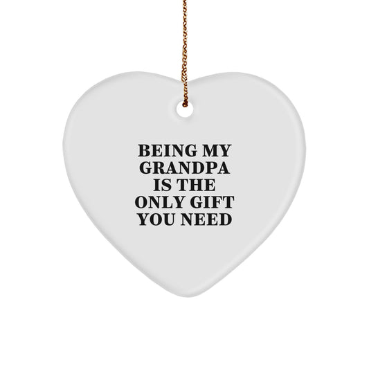 Grandpa's Heart: Funny Gifts from Family for Being My Grandpa Is The Only Gift You Need, Heart Ornament for Christmas - Image 1