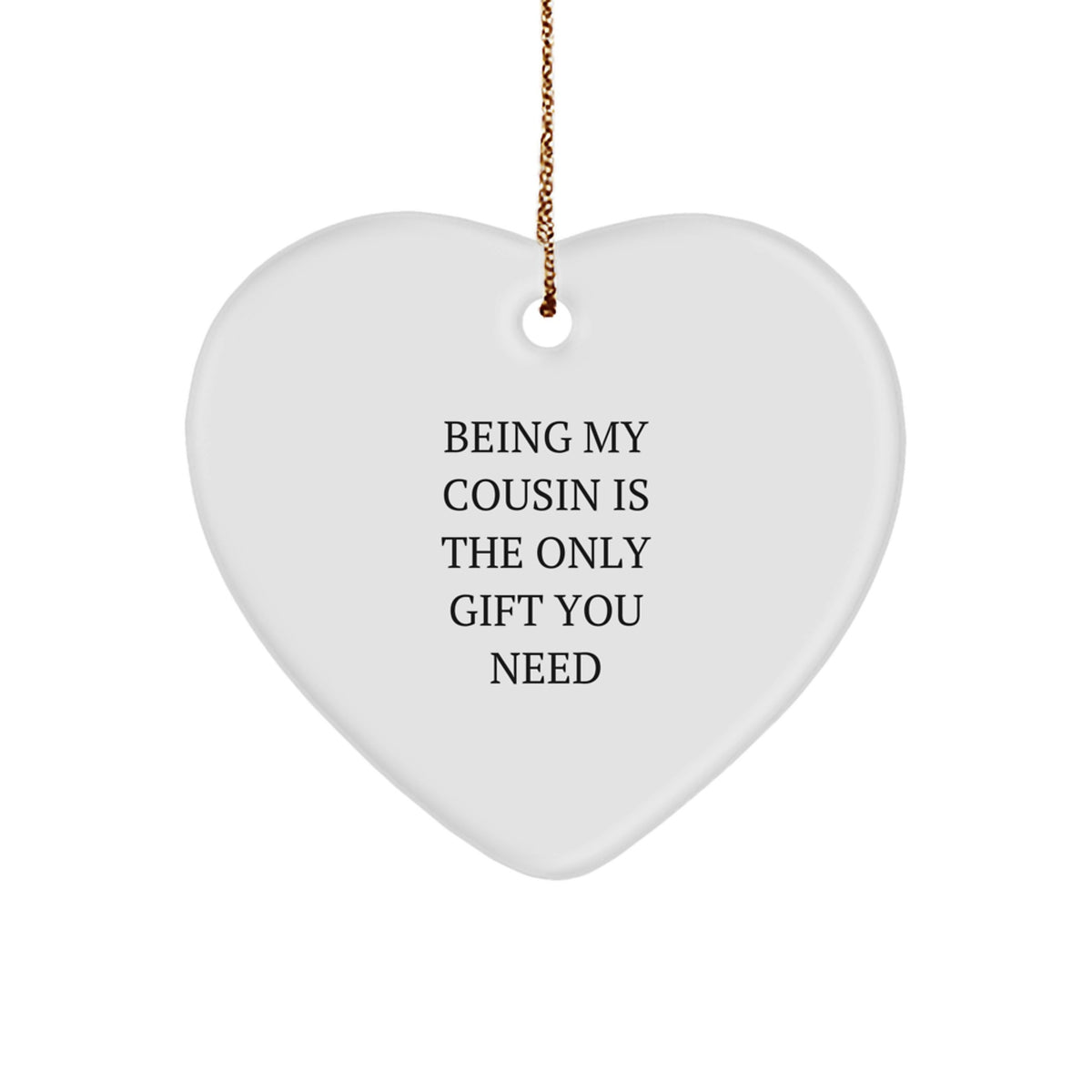 Christmas Gift for Her Cousin Heart Ornament Present - Image 1