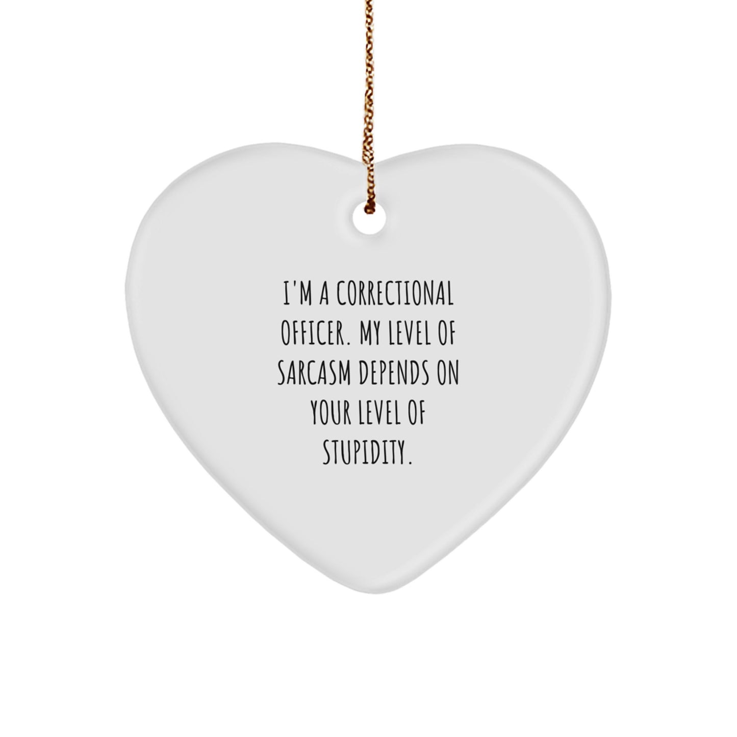 Funny Correctional Officer Gifts, Heart Ornament with Sarcasm Quote, Gifts from Friends for Correctional Officer, Christmas Unique Gifts - Image 1