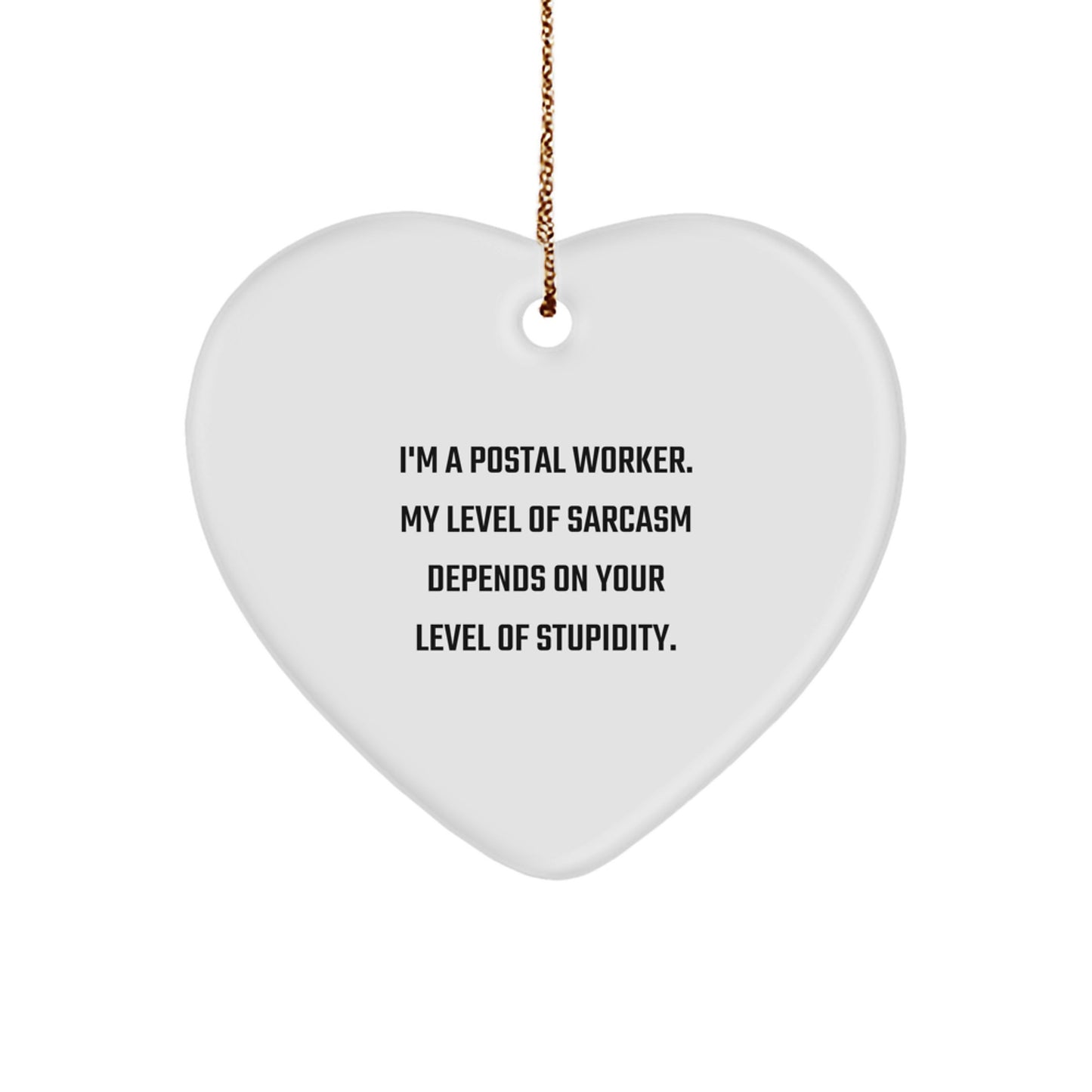 Funny Postal Worker Gifts from Friends, Heart Ornament for Postal Worker, Christmas Unique Gifts for Her - Image 1