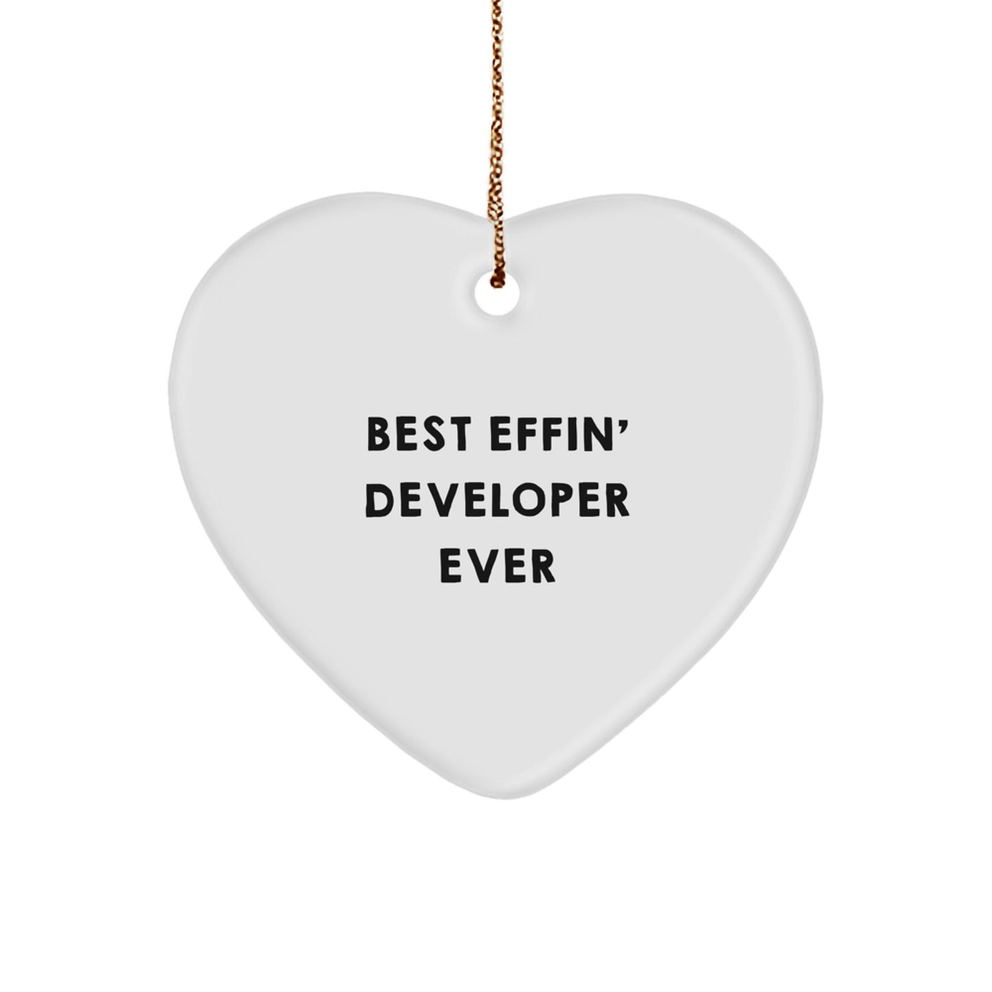 Funny Developer Gifts, Best Effin' Developer Ever Heart Ornament for Men, Women, Coworkers, Family - Christmas Unique Gifts from Friends - Image 1