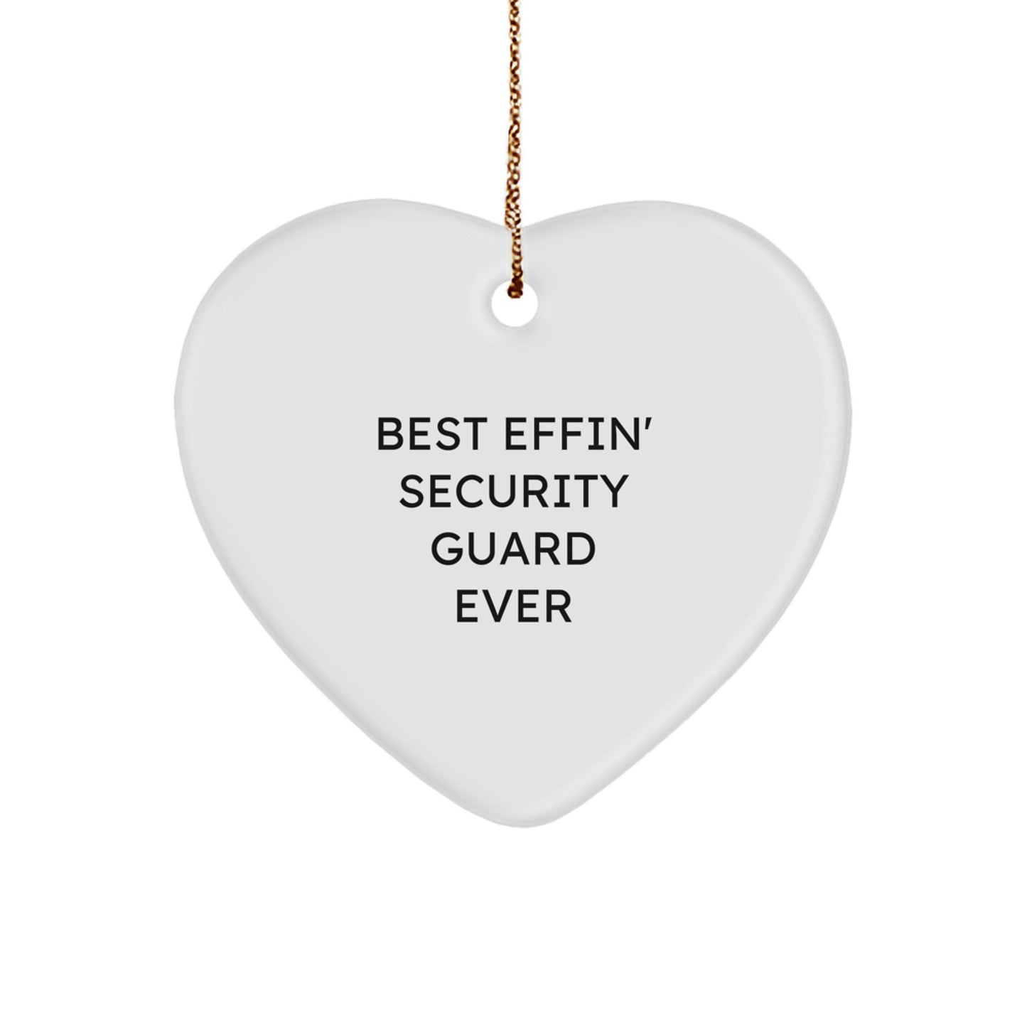 Funny Security Guard Gifts - Heart Ornament Best Effin' Security Guard Ever Christmas Unique Presents - Image 1