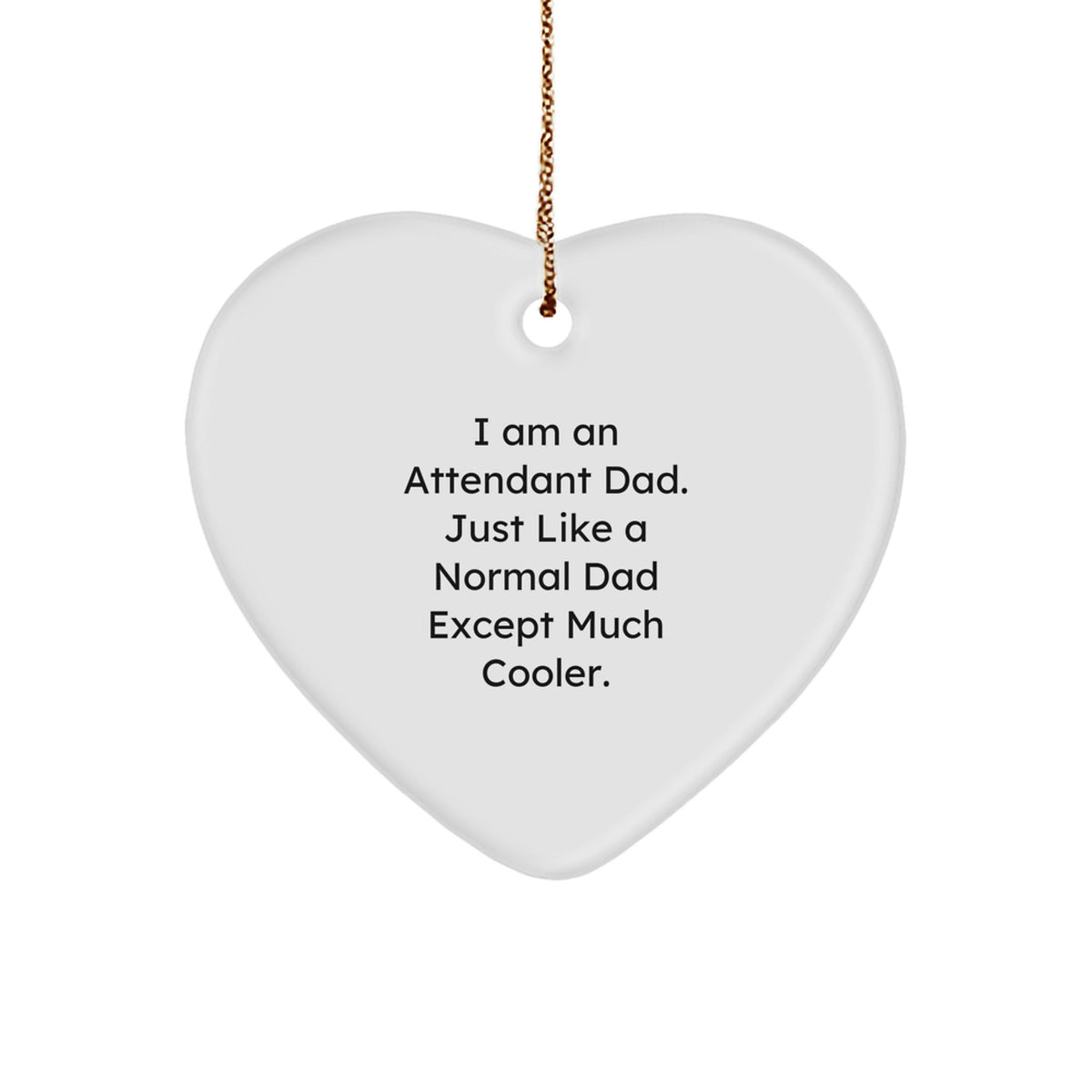 Attendant Dad Keepsake Christmas Heart Ornament for Him Gift - Image 1